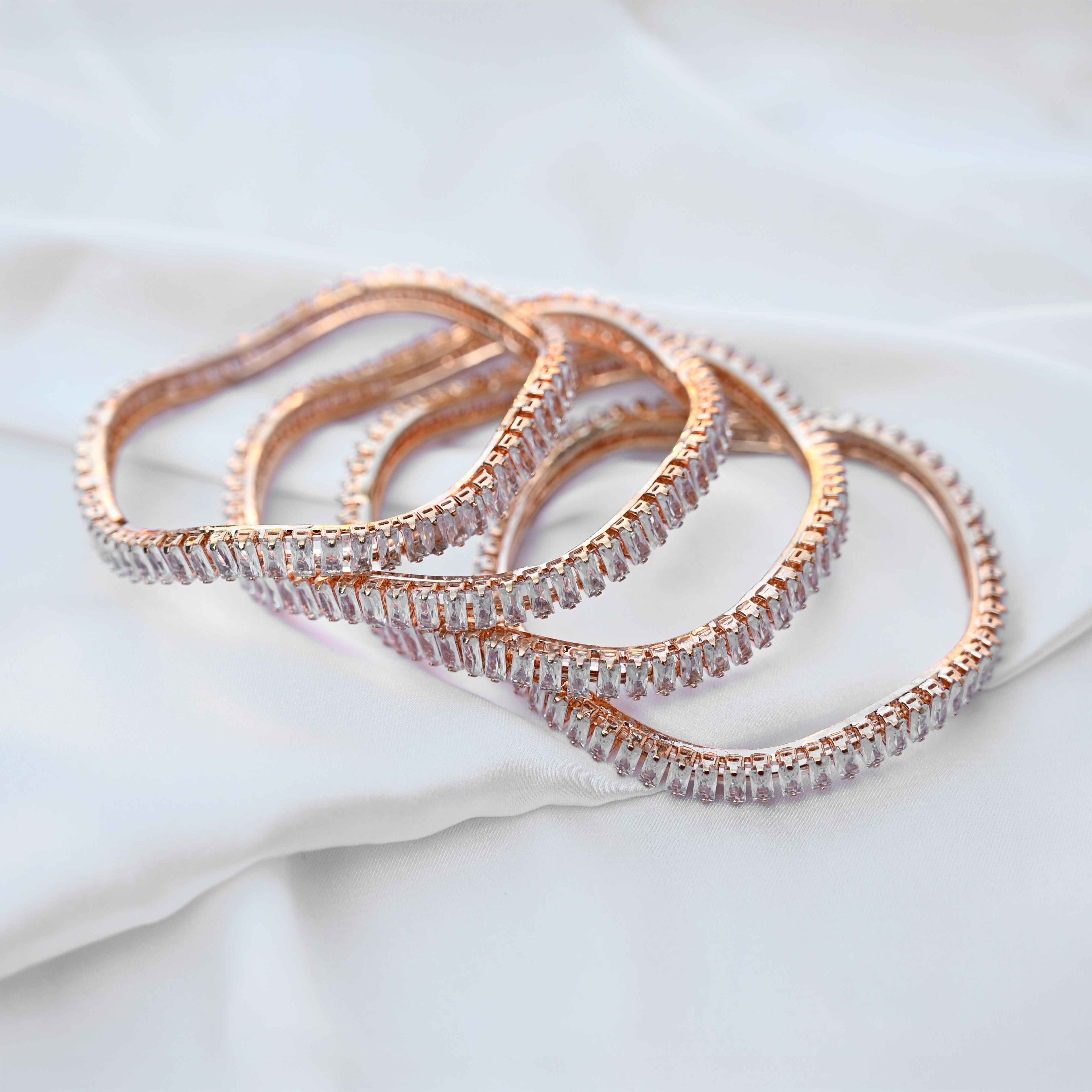 Cubic crystal bangles (American Diamond)