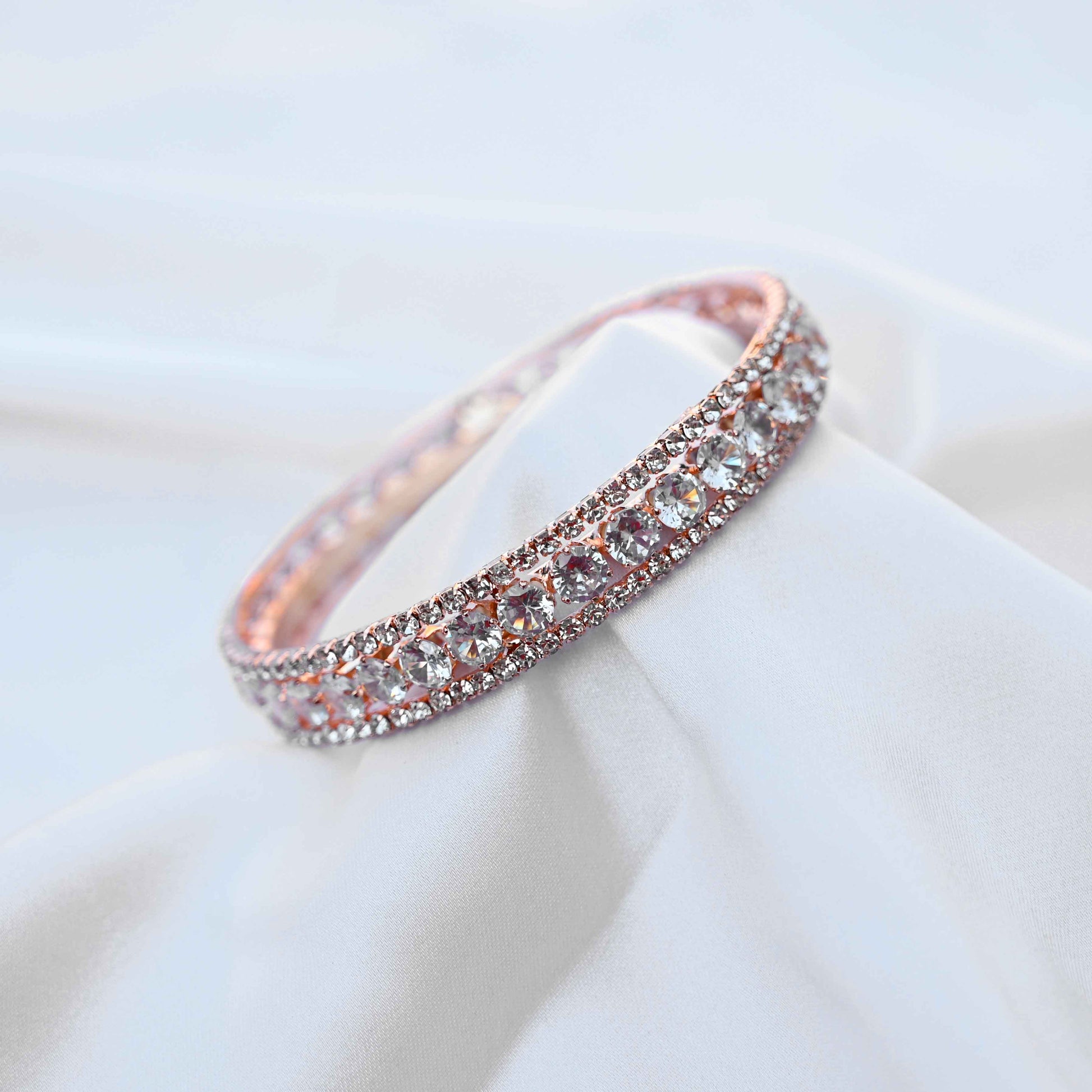 American round cut diamond studded kada's