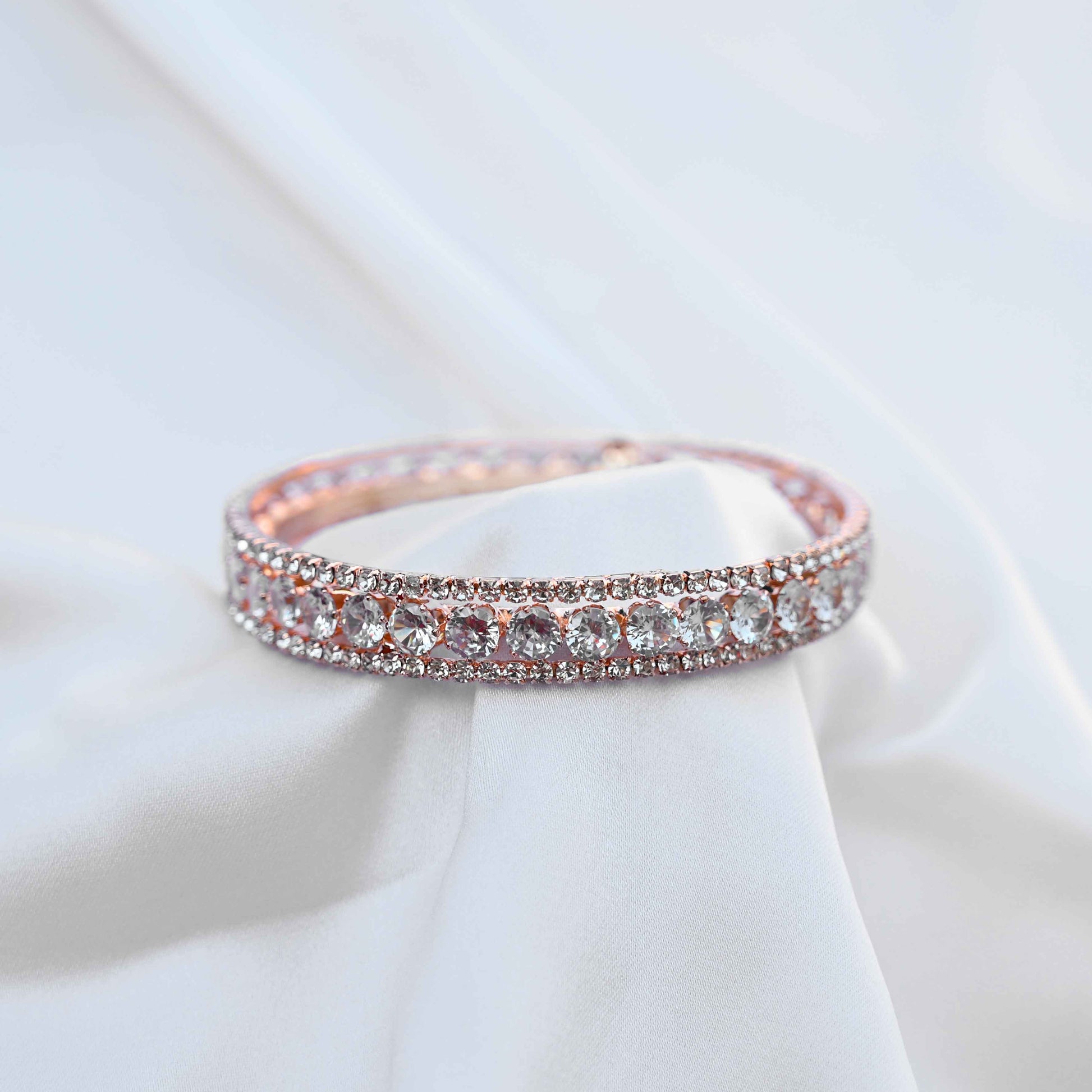 American round cut diamond studded kada's