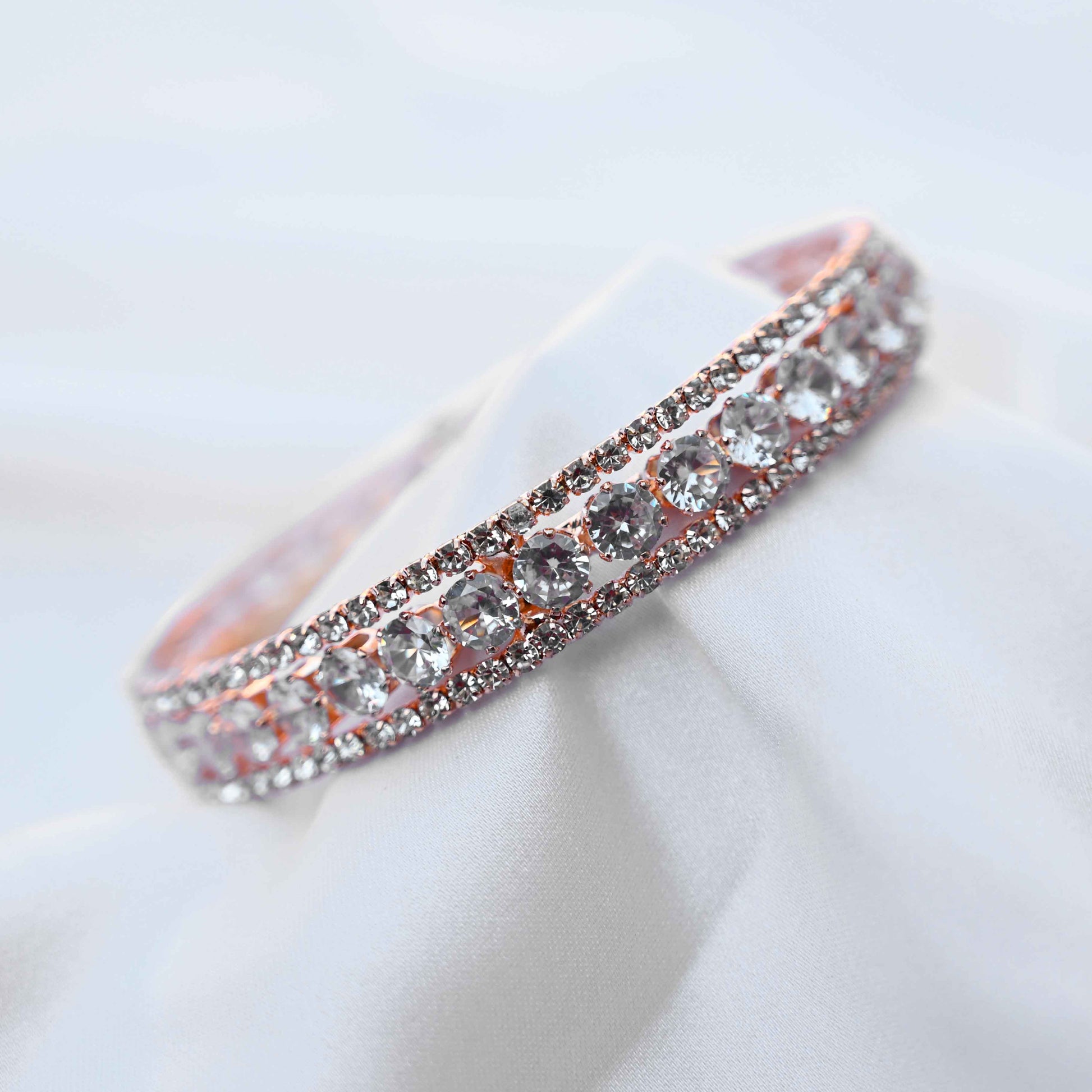 American round cut diamond studded kada's