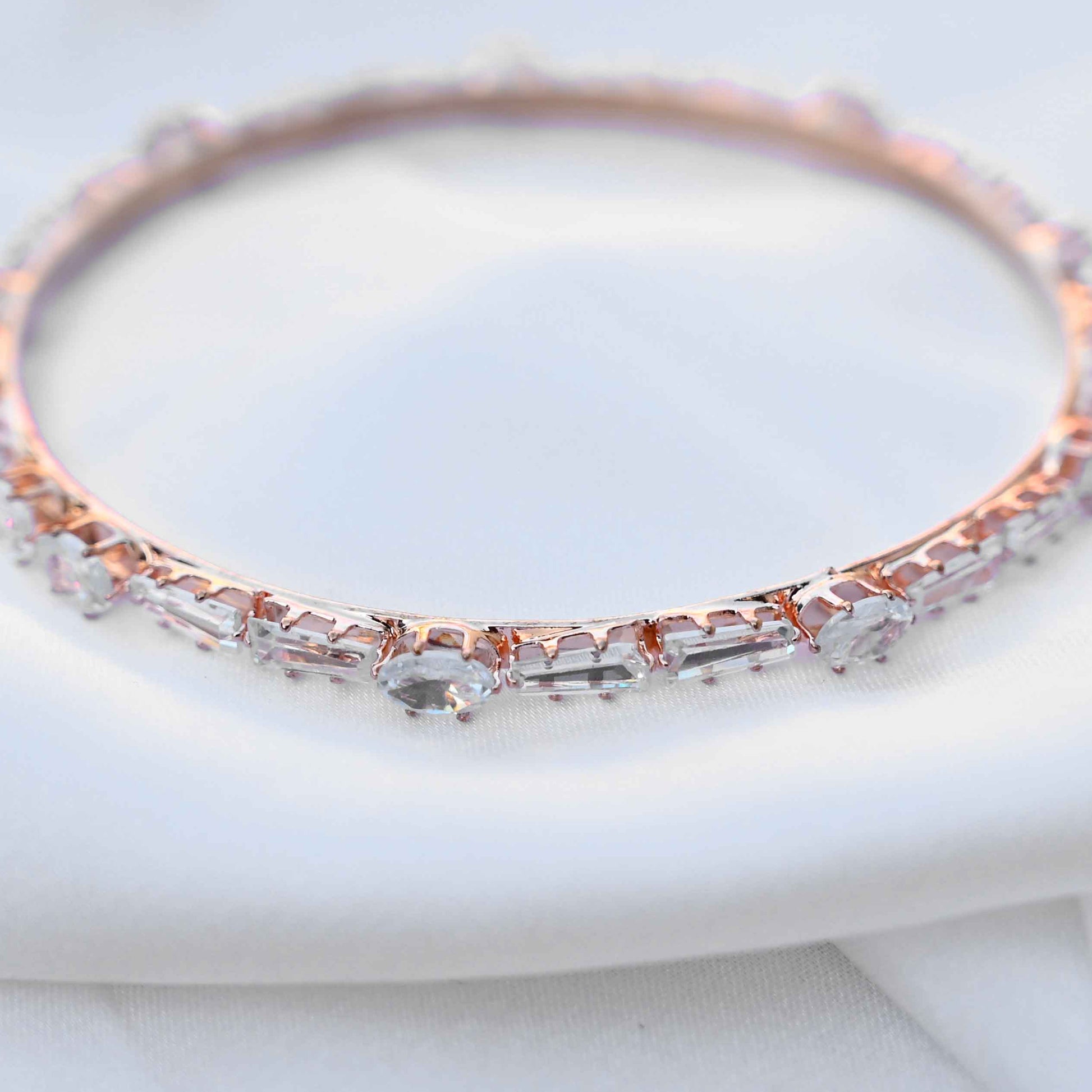 Multicut crystal bangles (American diamond)