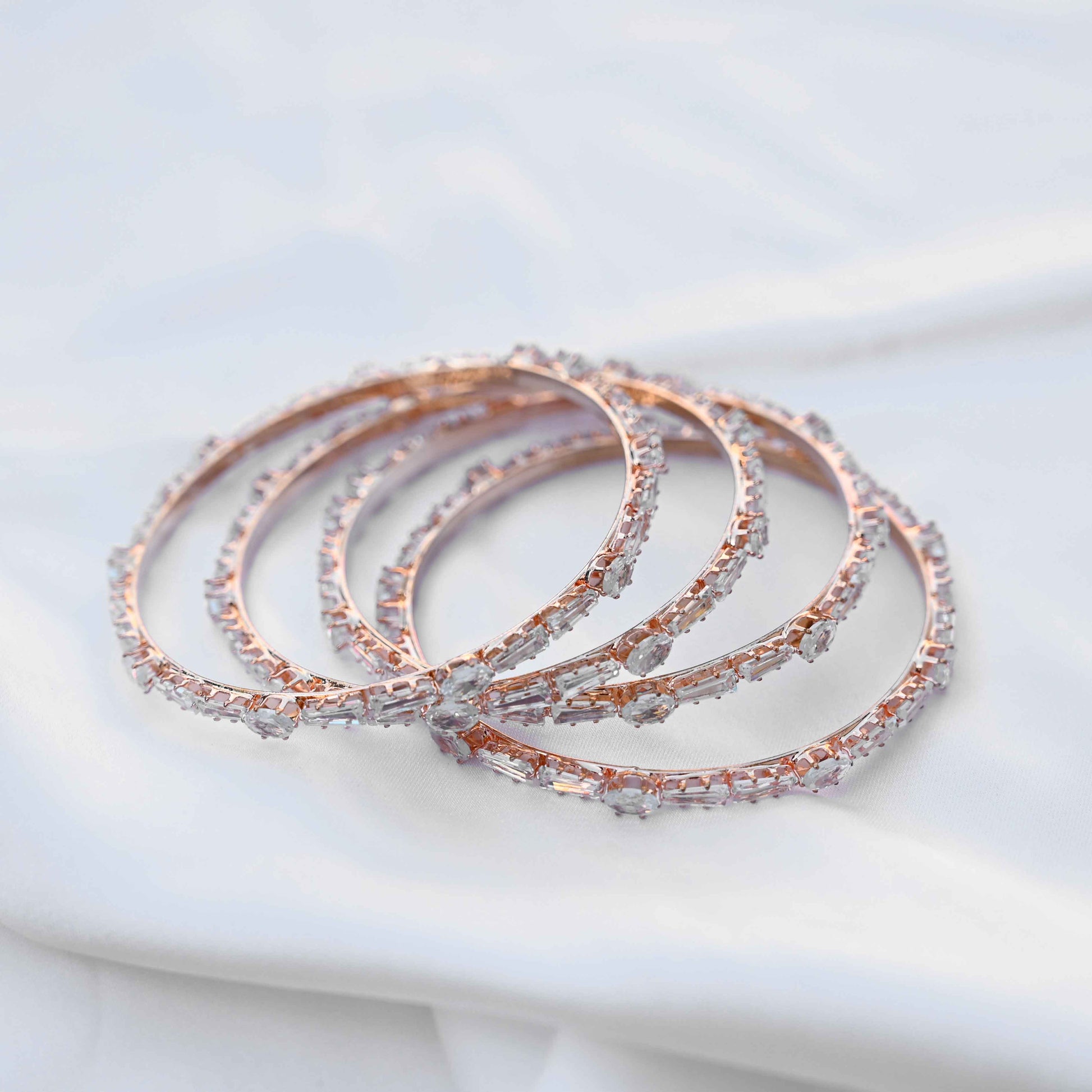 Multicut crystal bangles (American diamond)