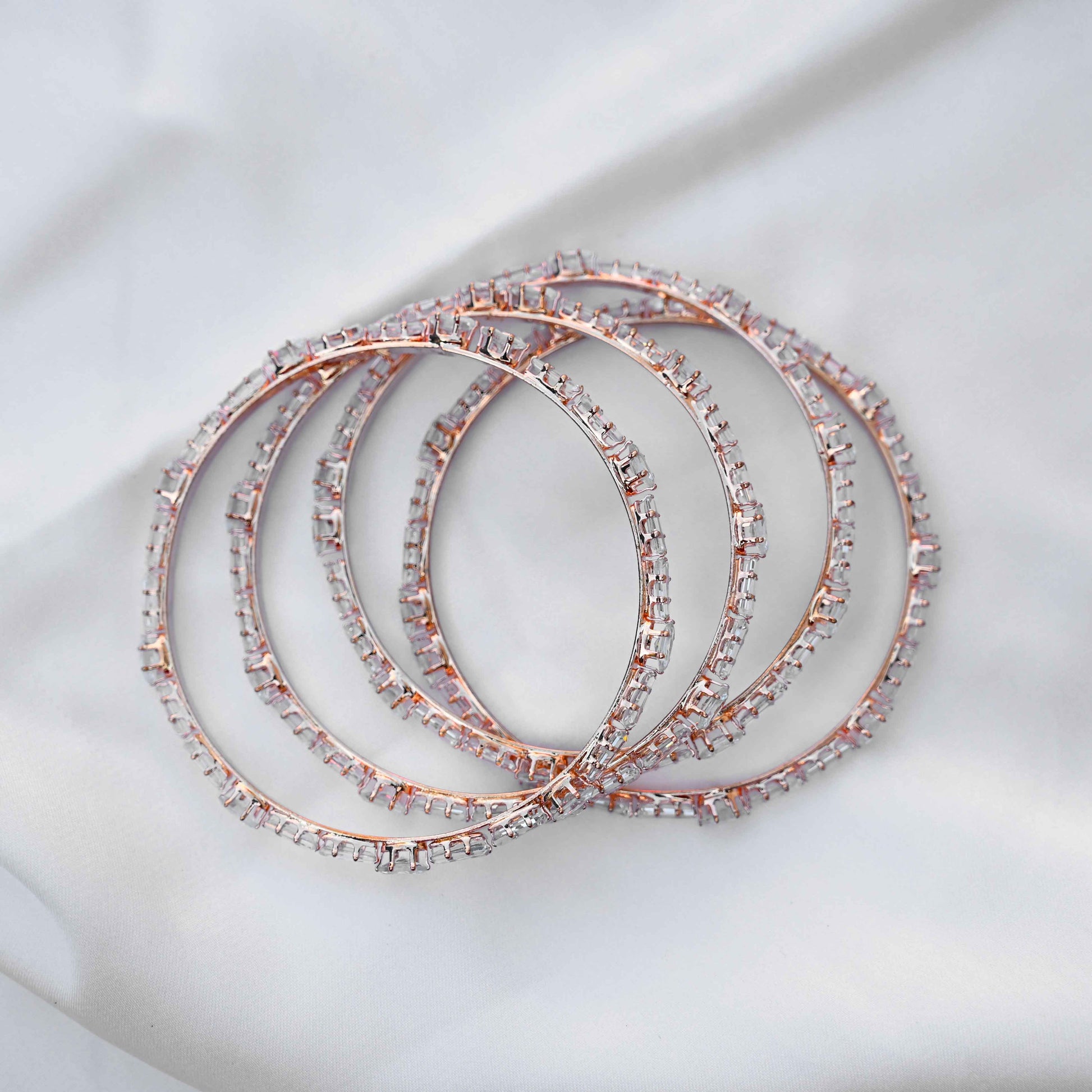 Multicut crystal bangles (American diamond)