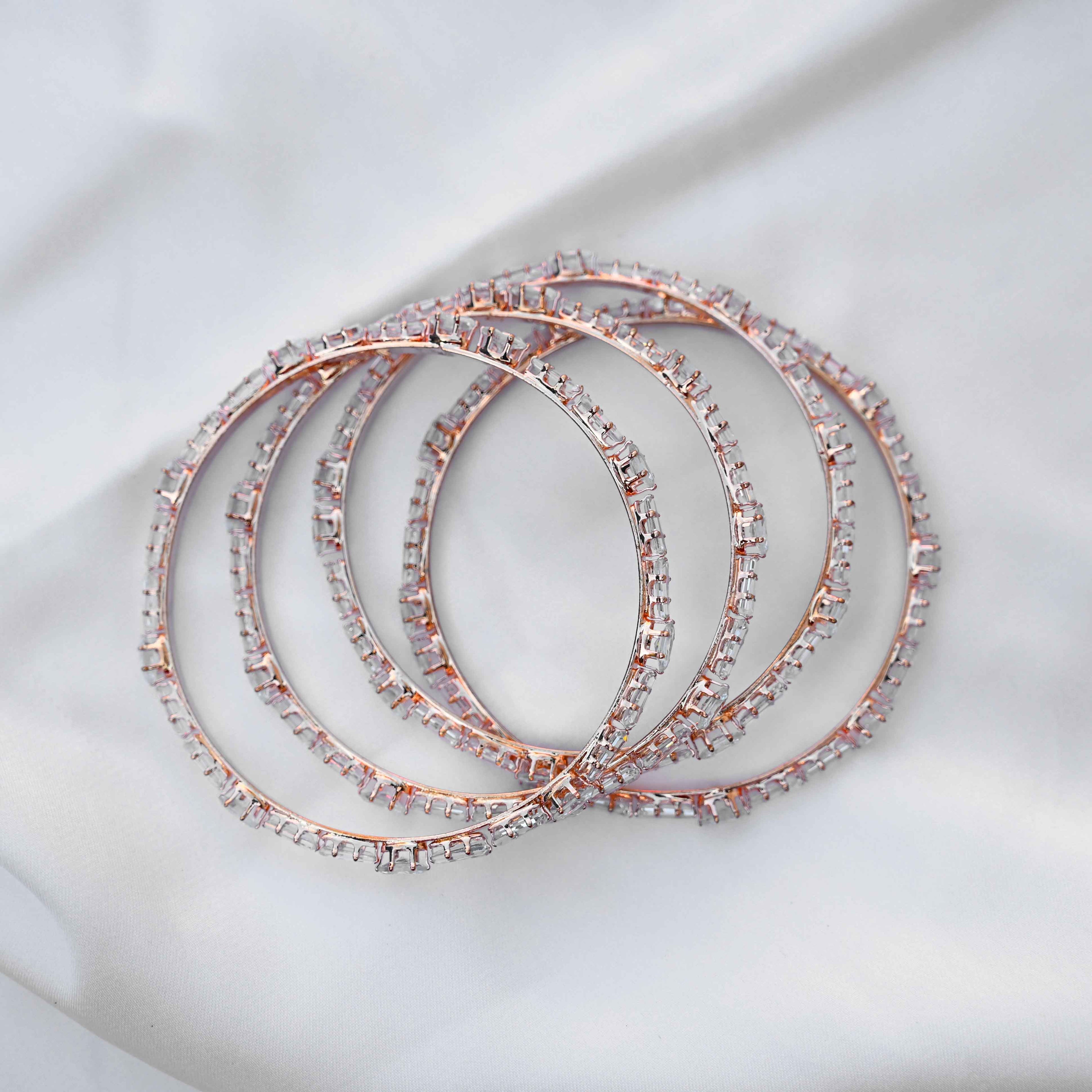 Multicut crystal bangles (American diamond)