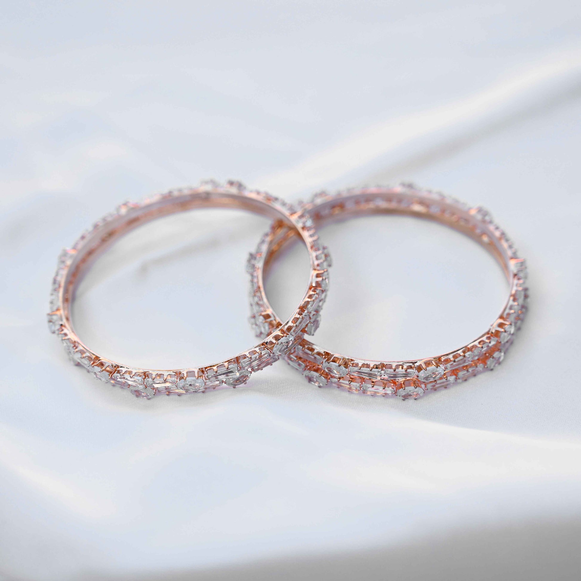 Multicut crystal bangles (American diamond)