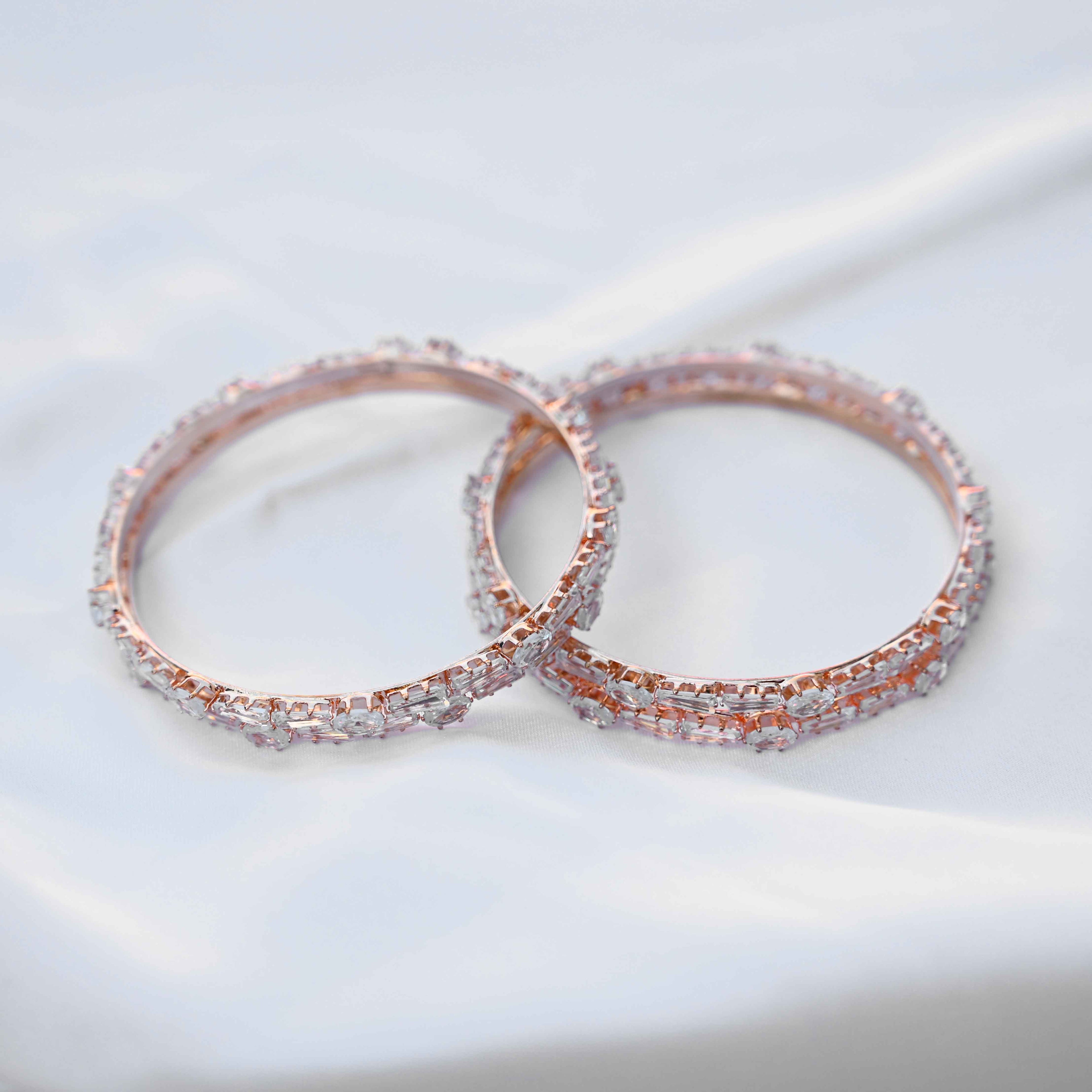 Multicut crystal bangles (American diamond)