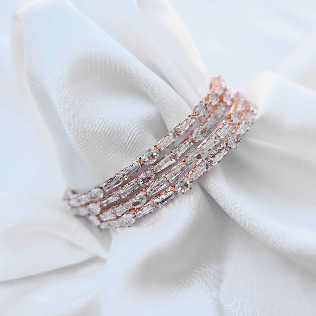 Multicut crystal bangles (American diamond)