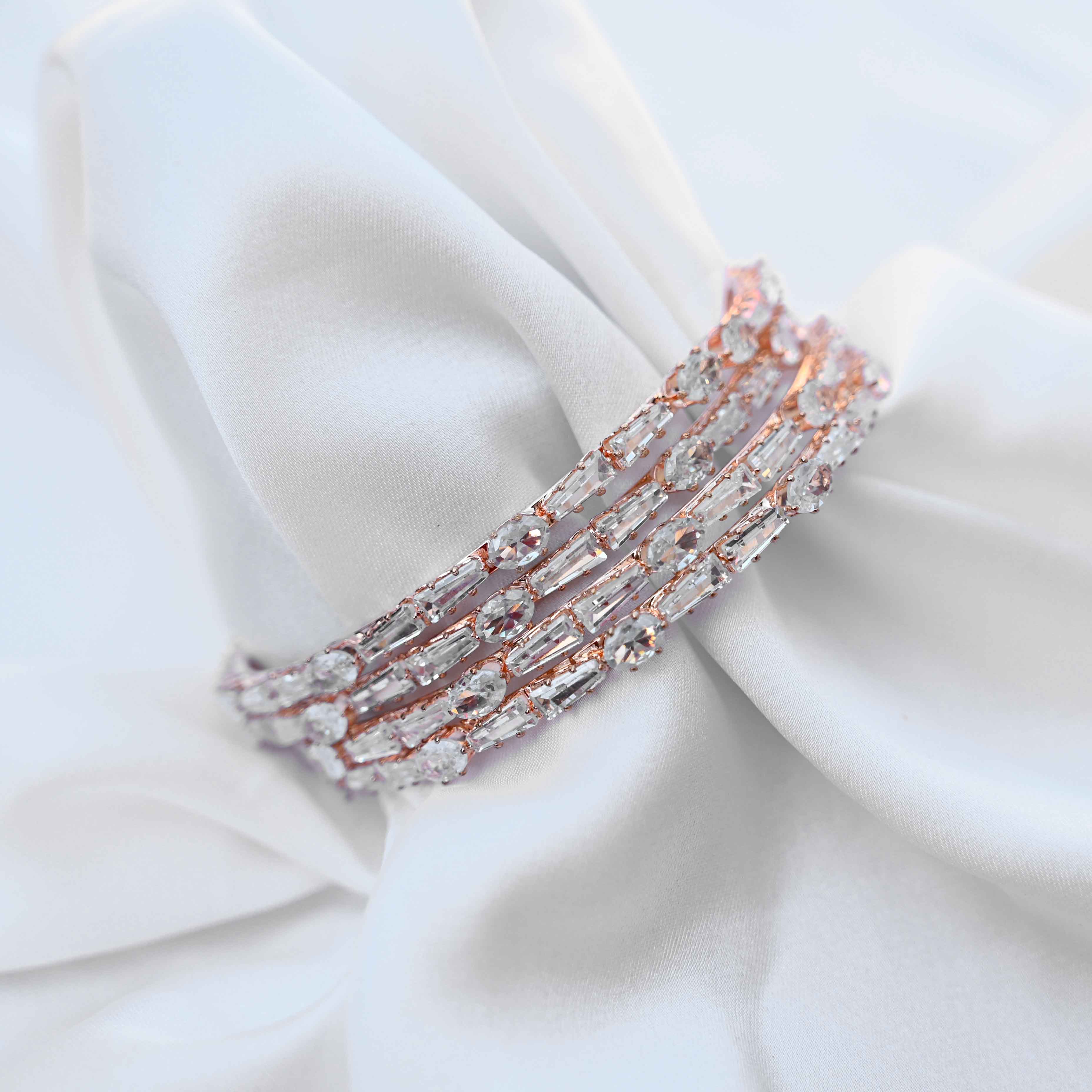 Multicut crystal bangles (American diamond)