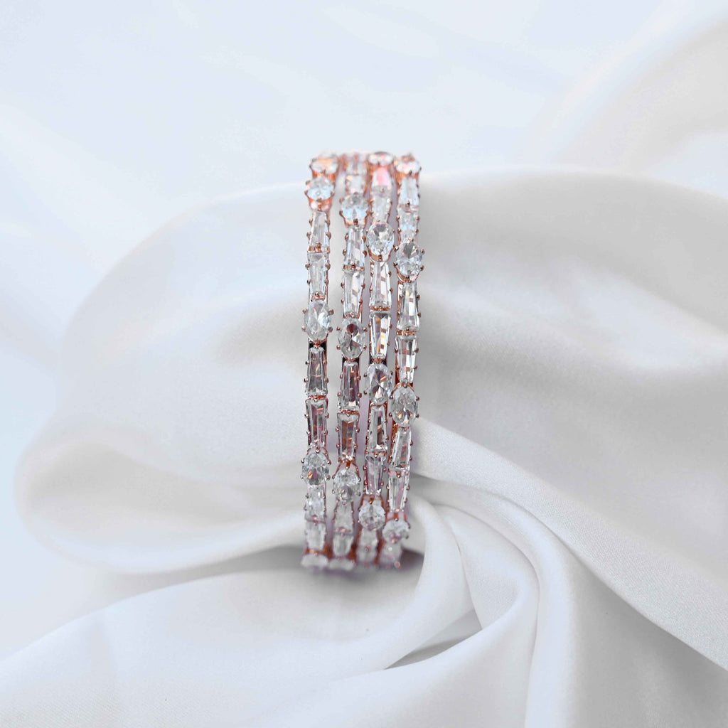 Multicut crystal bangles (American diamond)