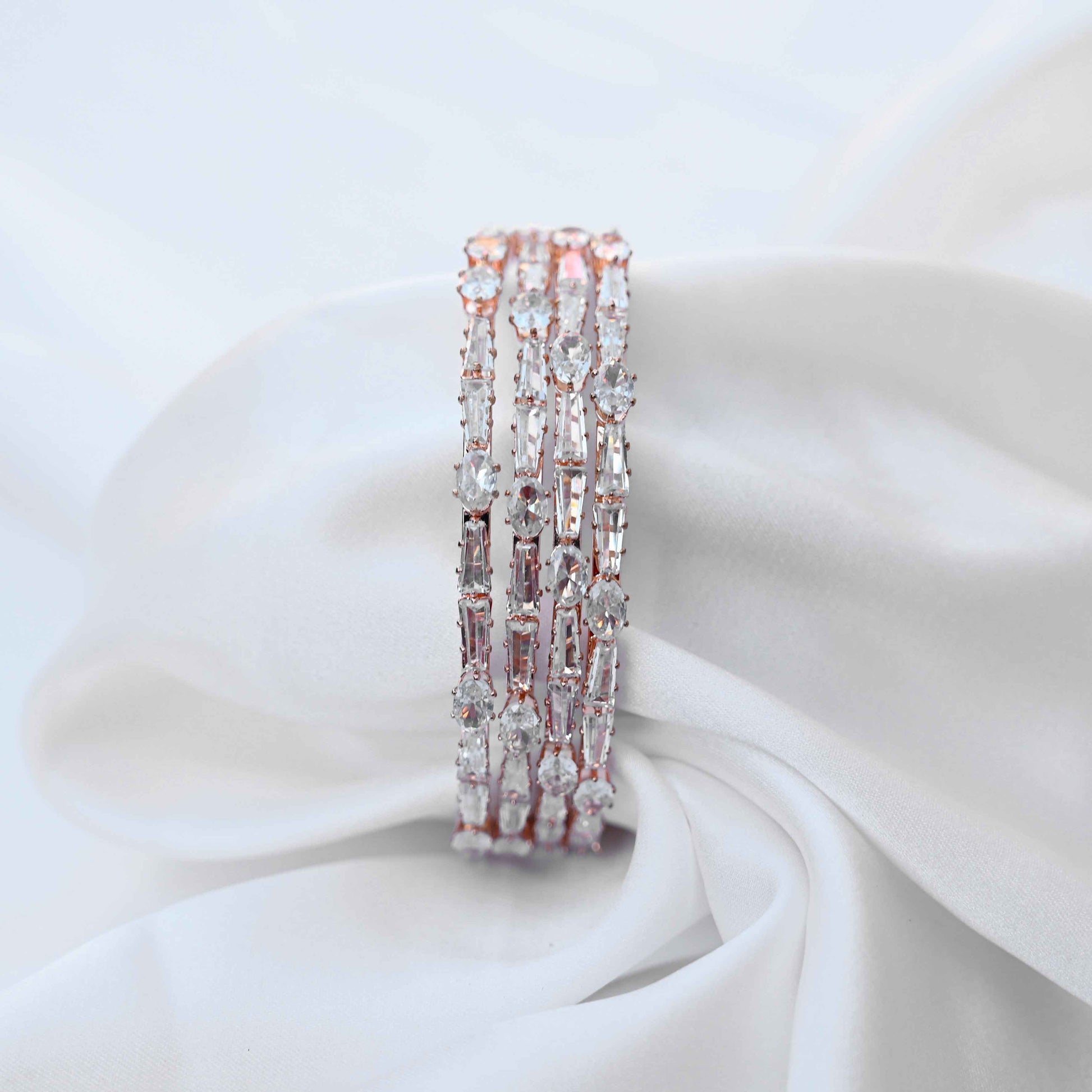 Multicut crystal bangles (American diamond)