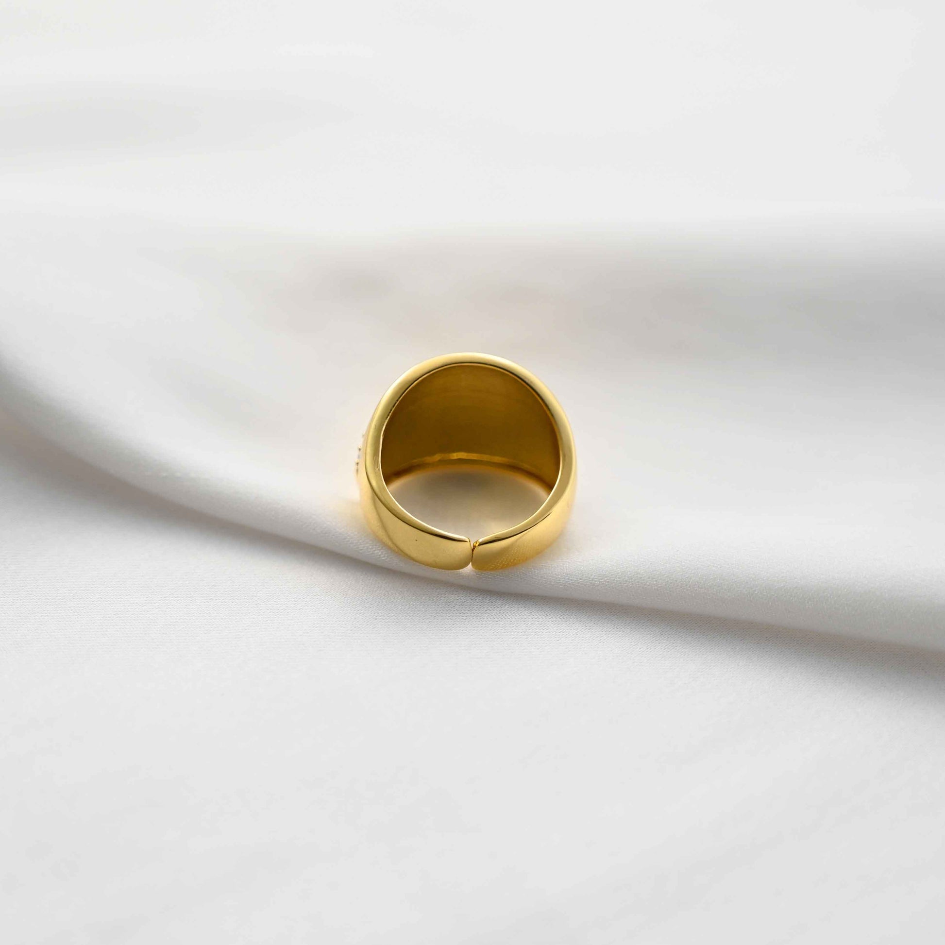 Crystal Dome Style adjustable Ring in gold