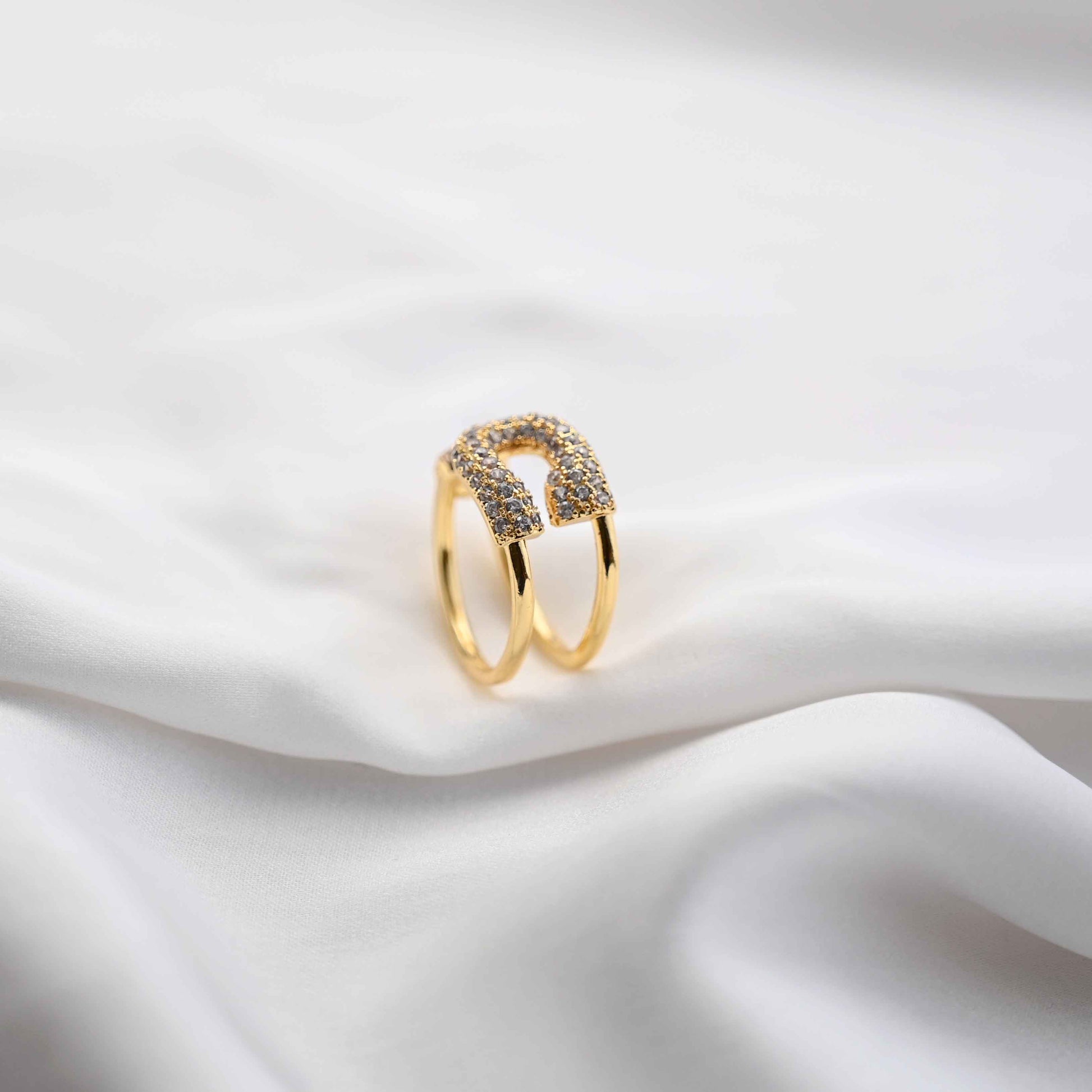 safety pin top open ring