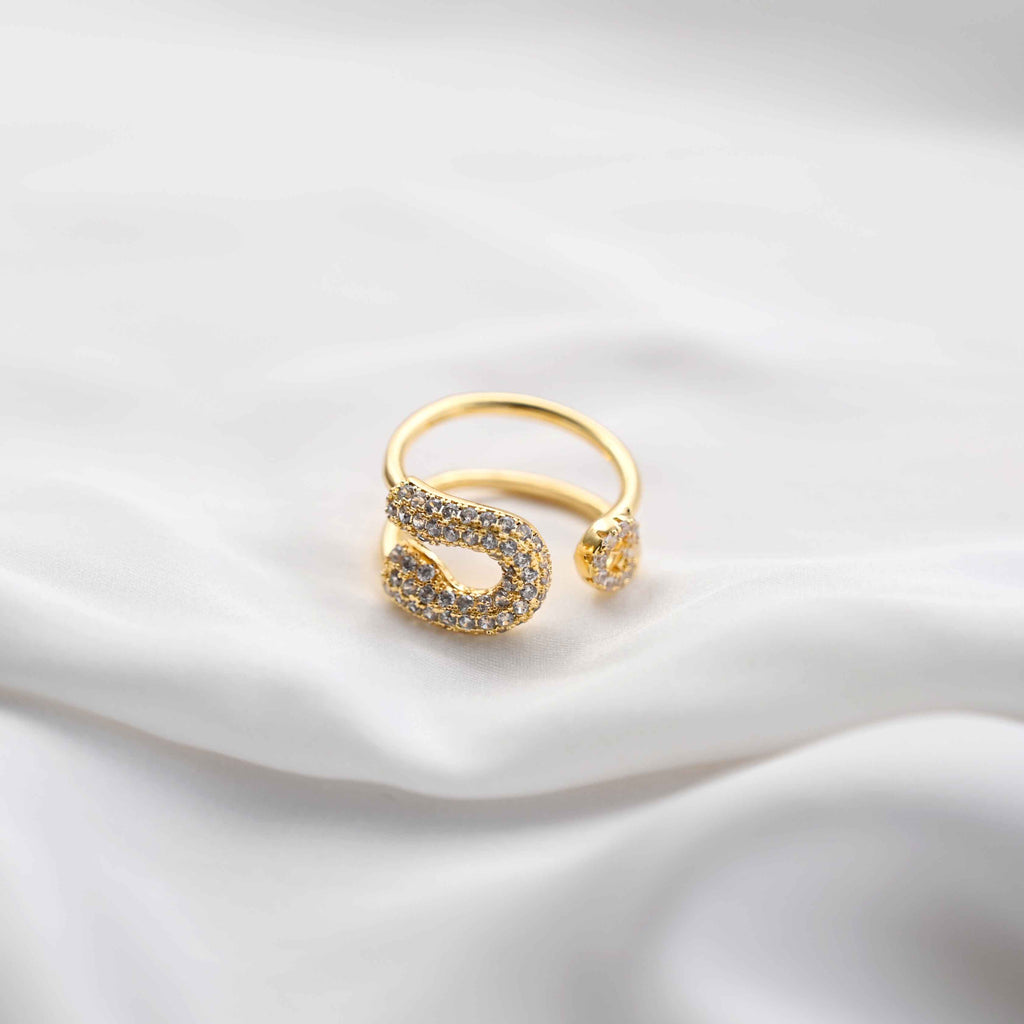 safety pin top open ring