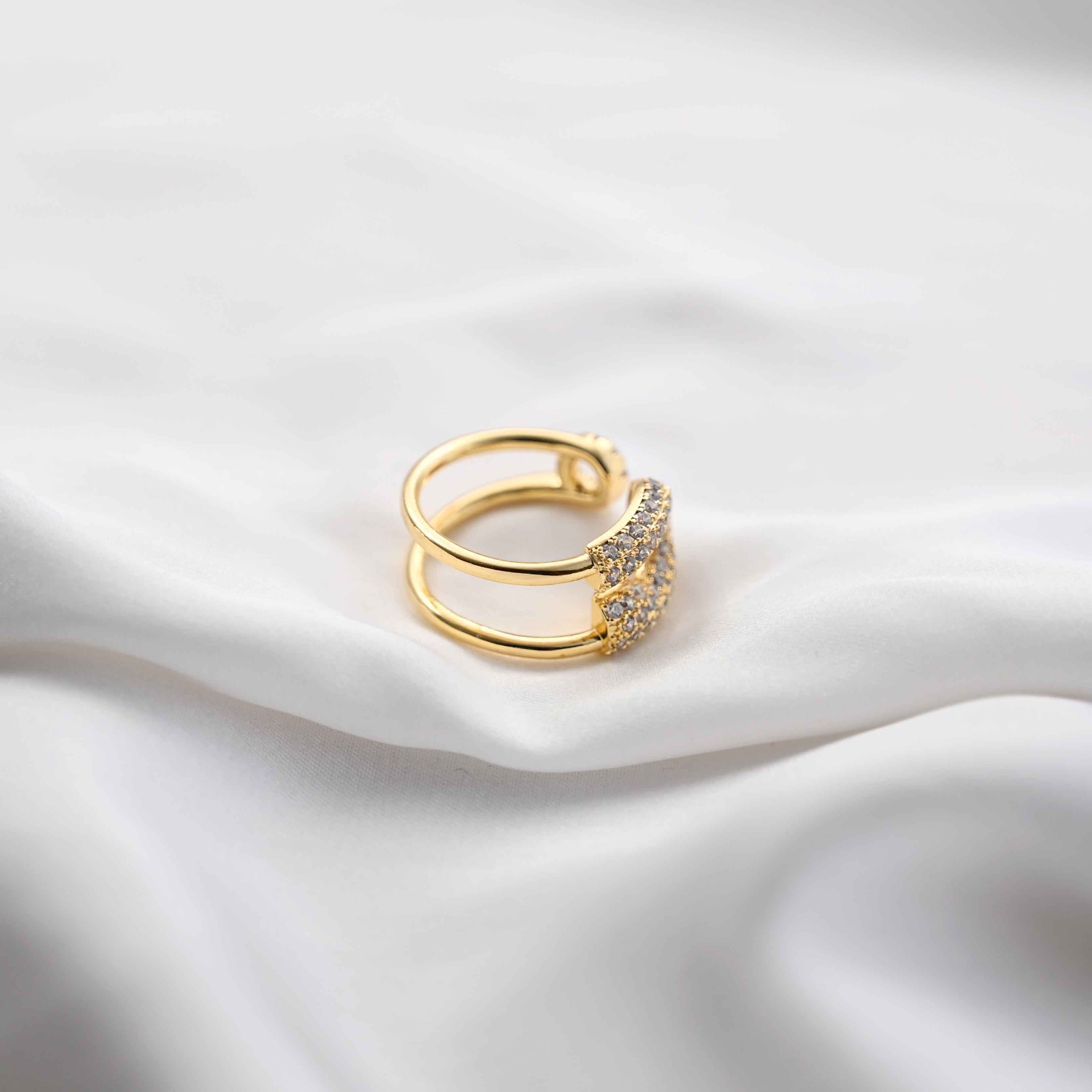 safety pin top open ring