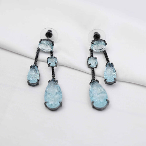 American diamond Zircon drops earrings (ice blue)
