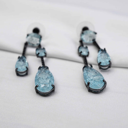 American diamond Zircon drops earrings (ice blue)