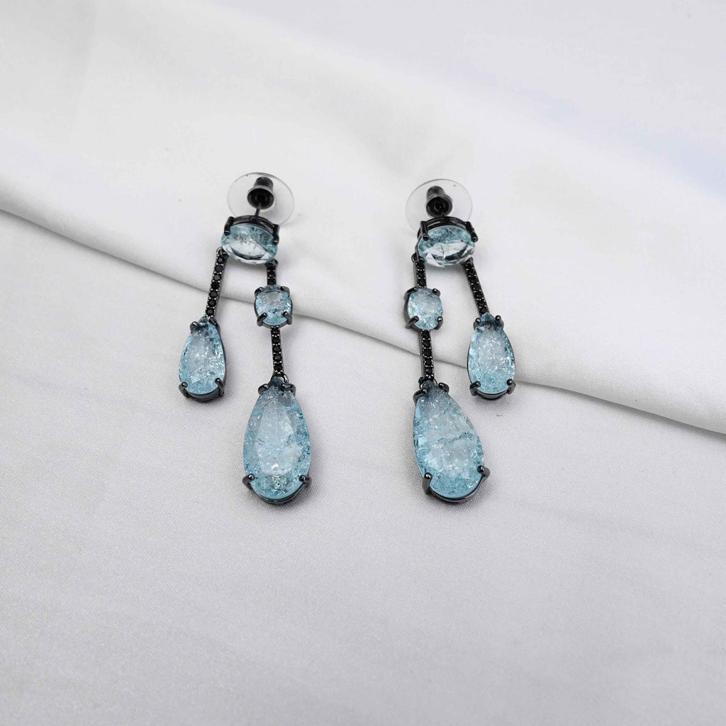 American diamond Zircon drops earrings (ice blue)
