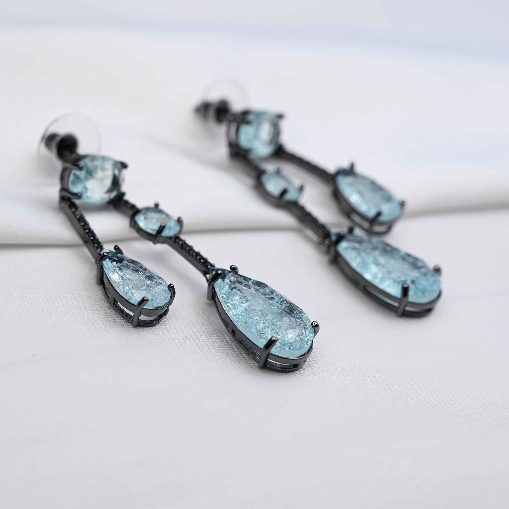 American diamond Zircon drops earrings (ice blue)