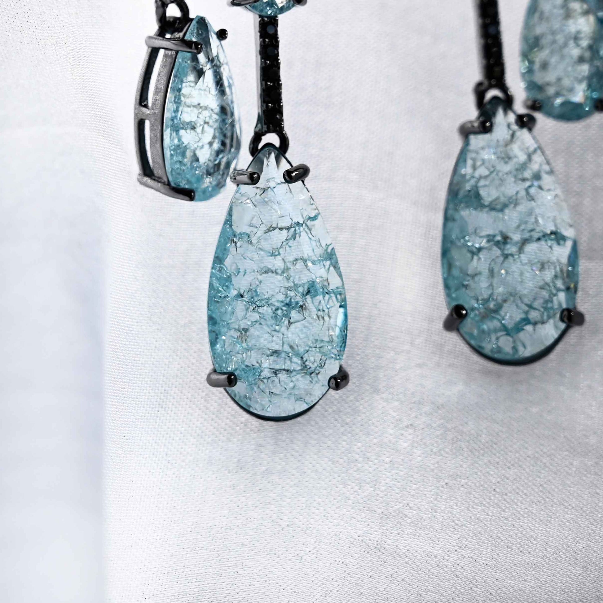 American diamond Zircon drops earrings (ice blue)