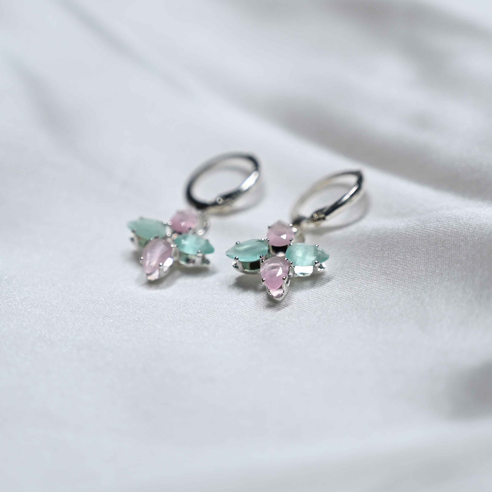 Silver leaf earrings