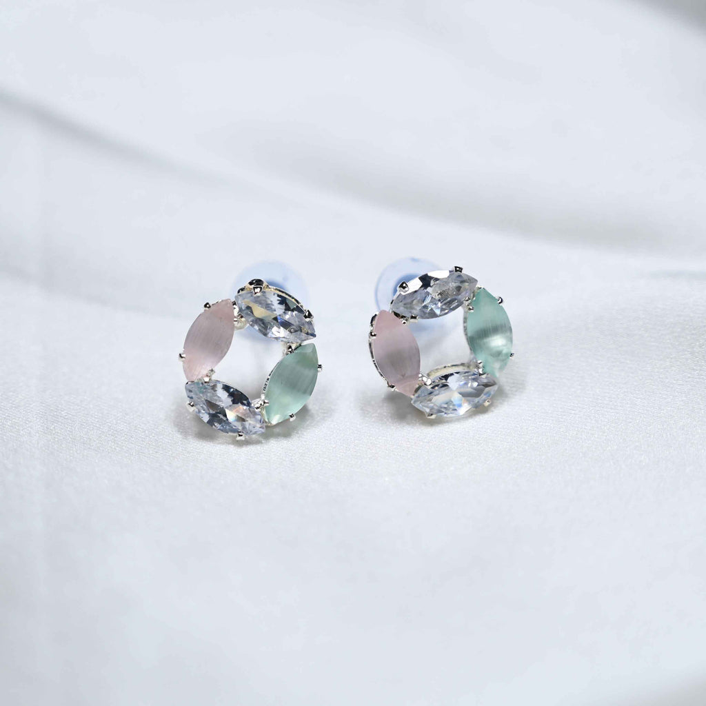 Pastel leaf loop earring