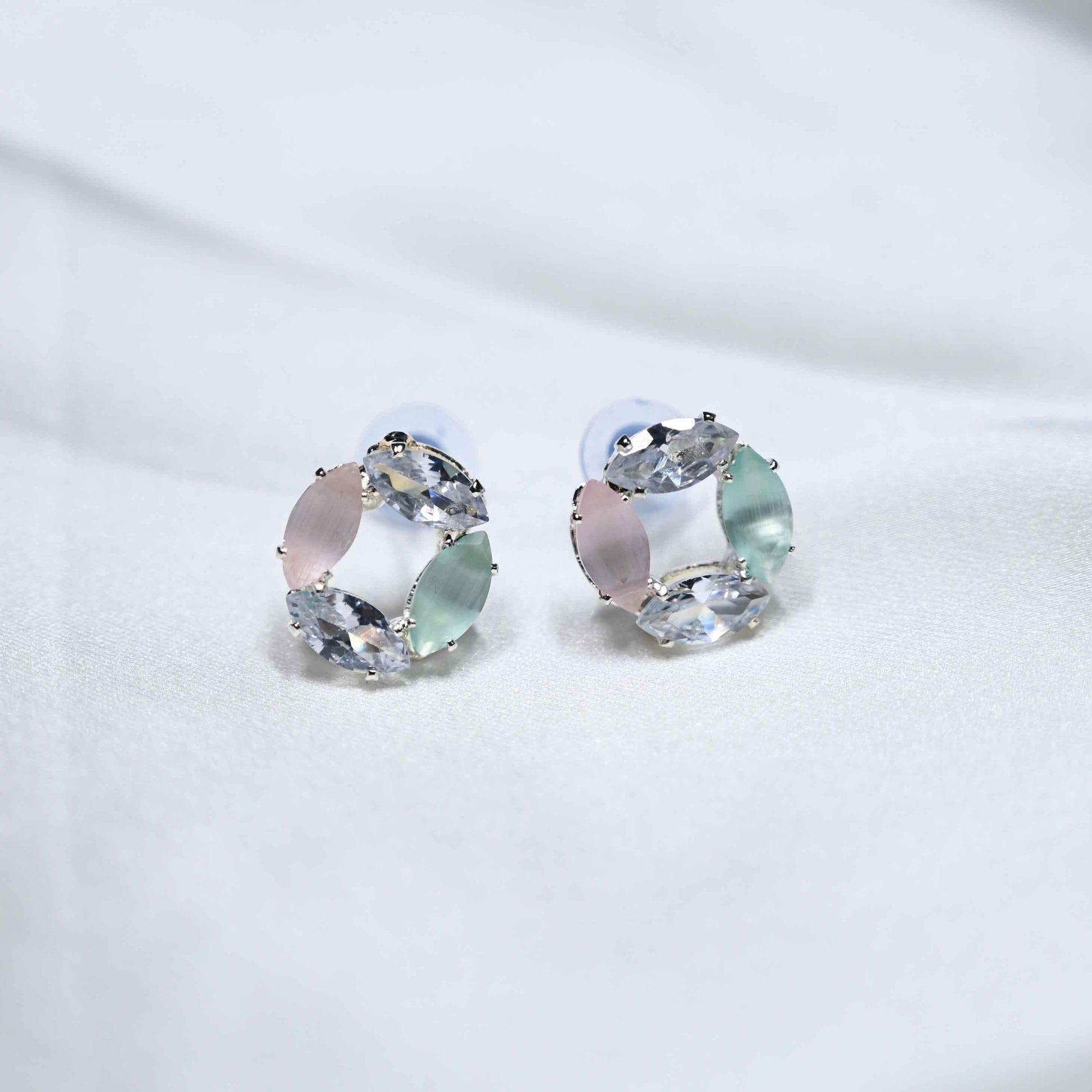 Pastel leaf loop earring