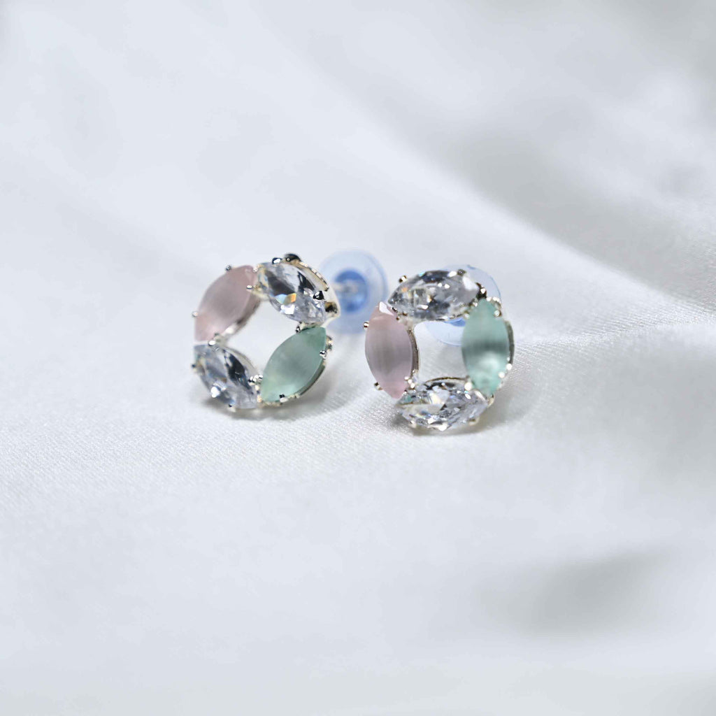 Pastel leaf loop earring