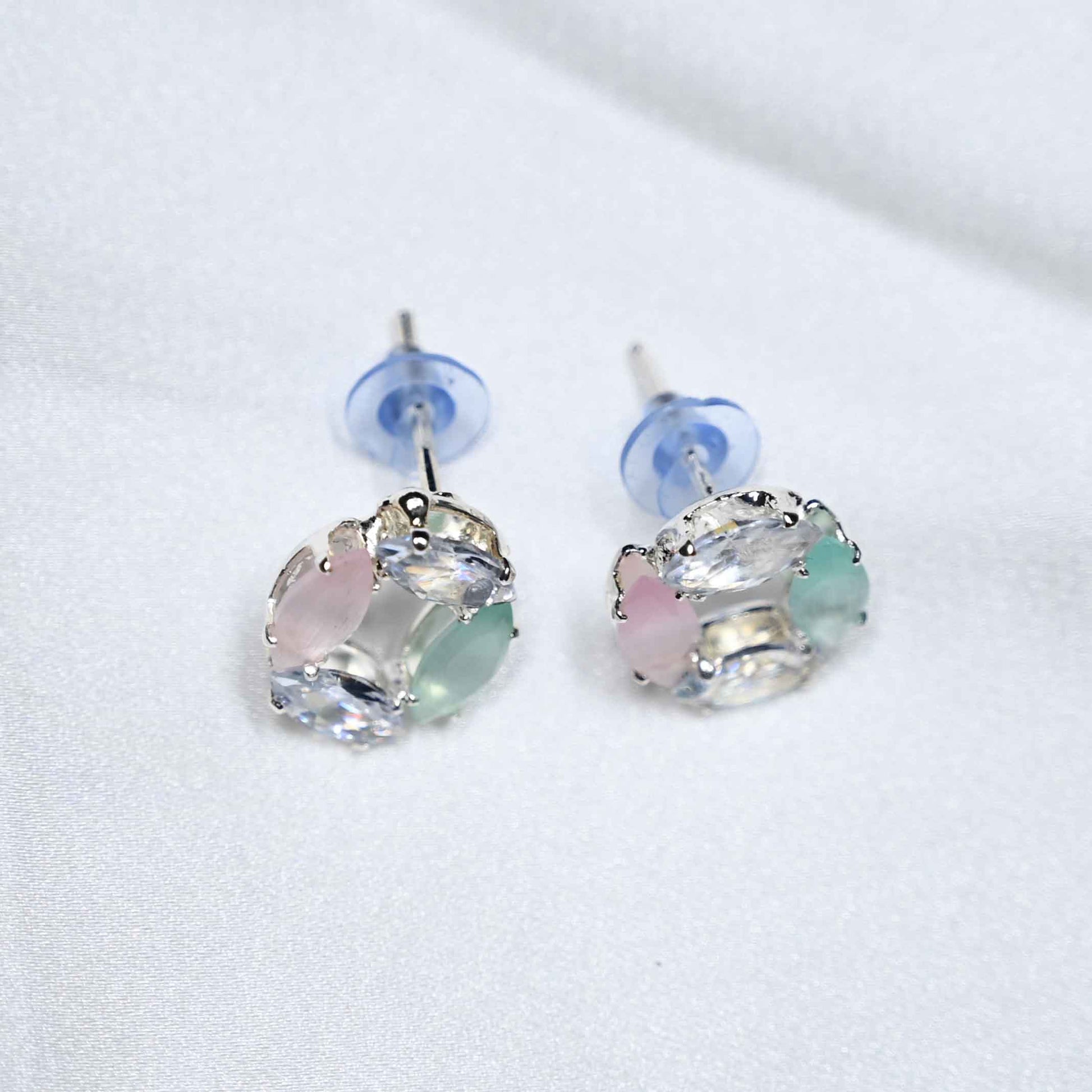 Pastel leaf loop earring