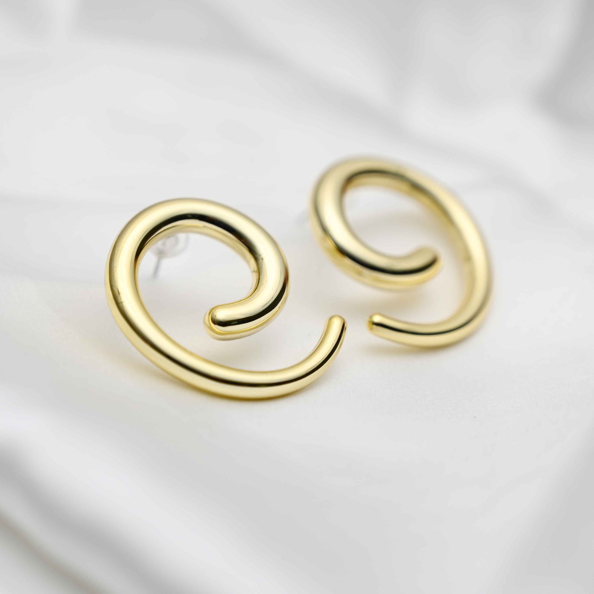 golden spiral earring