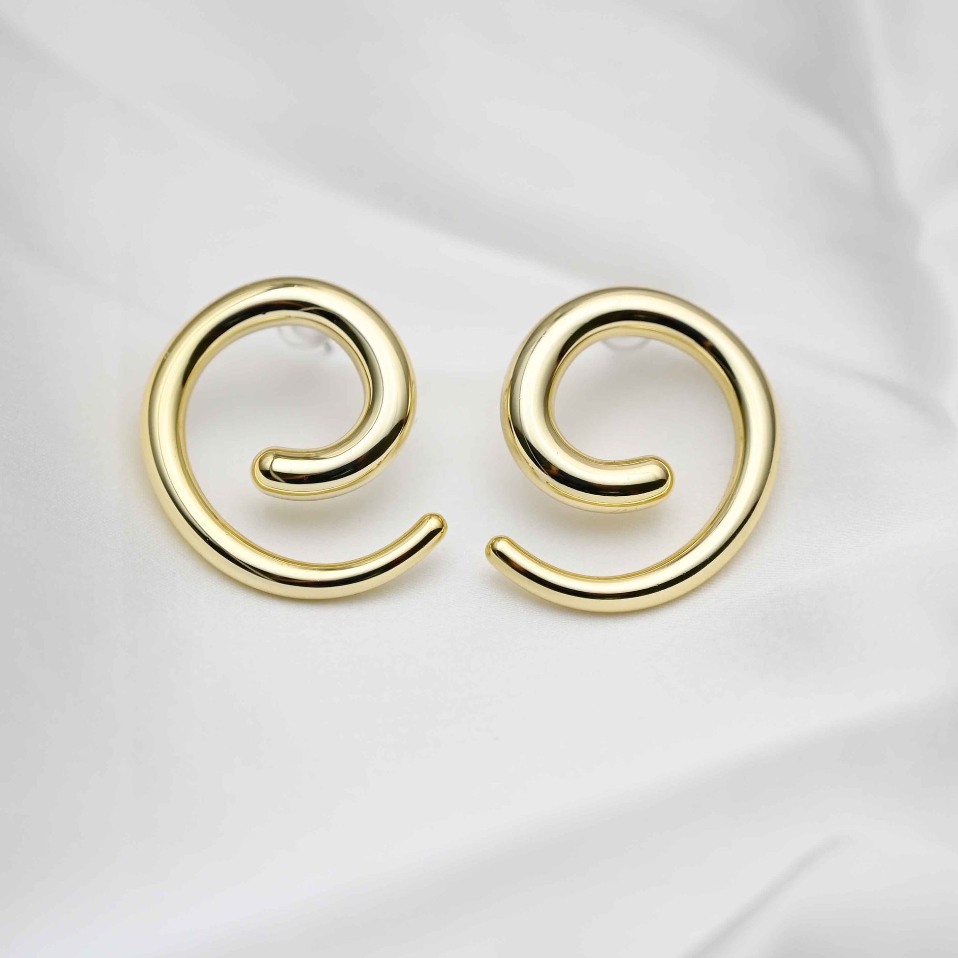 golden spiral earring