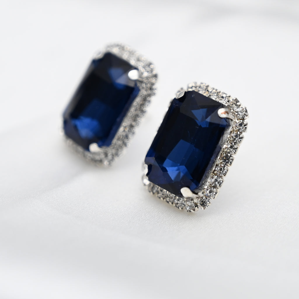 Deep blue royalty earrings