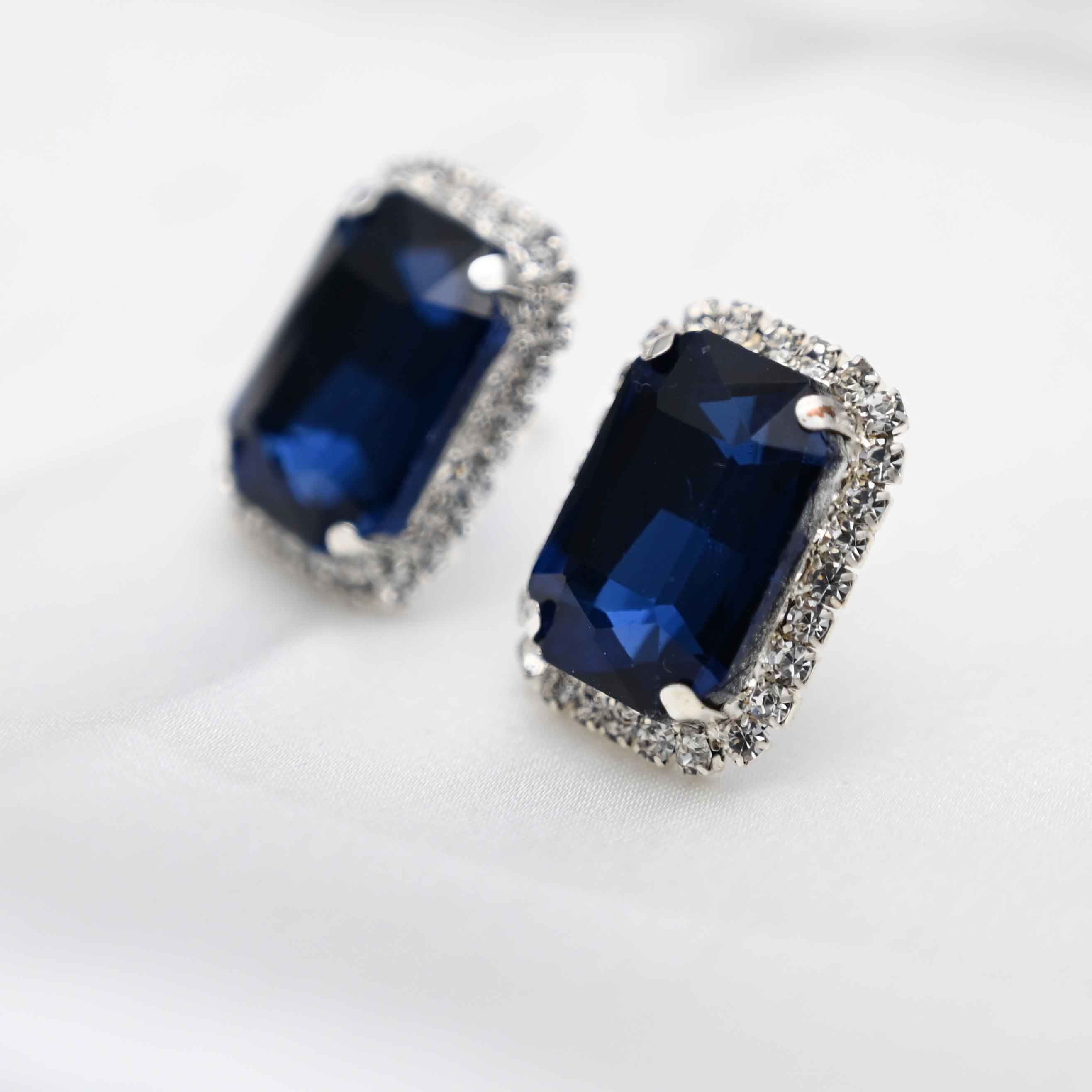 Deep blue royalty earrings