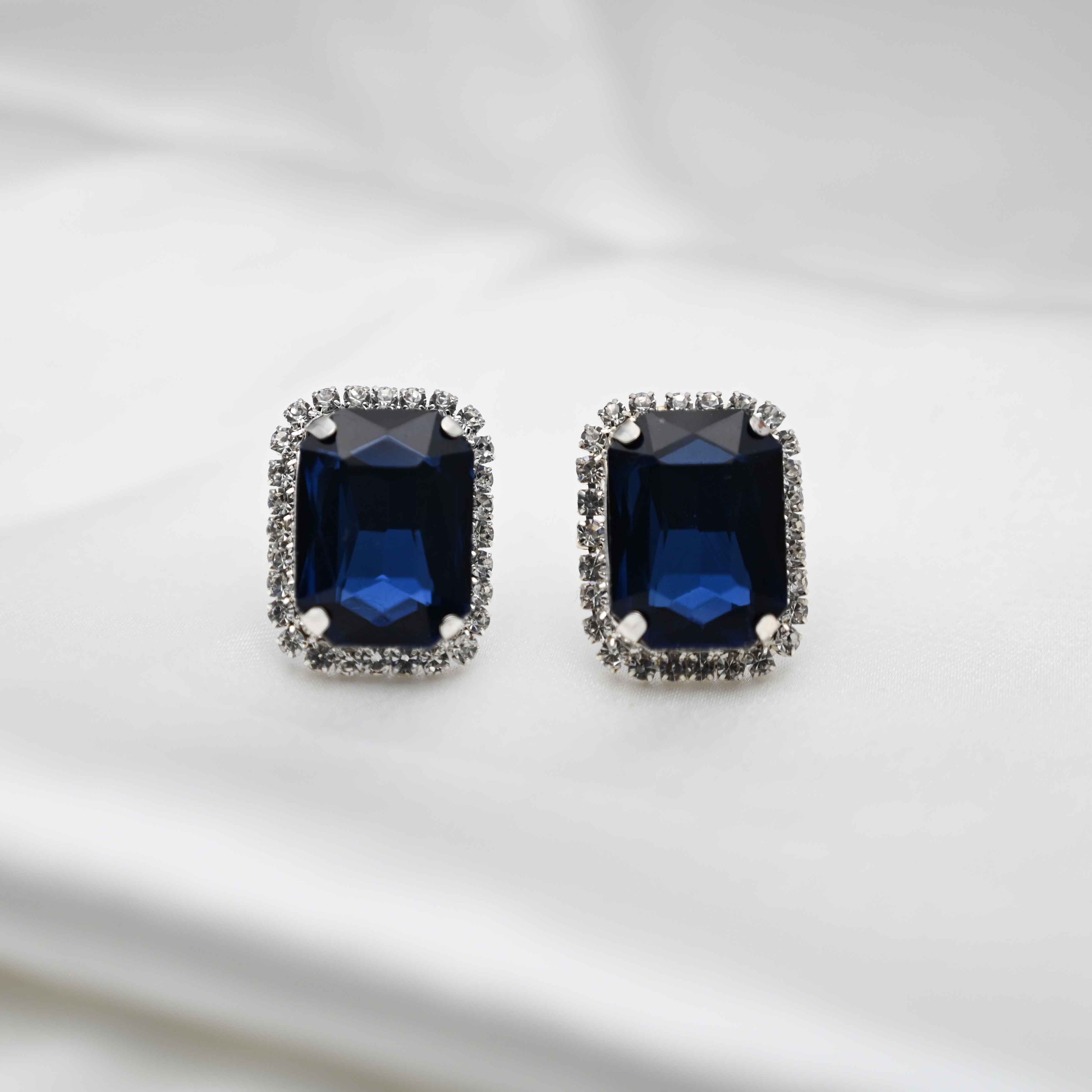 Deep blue royalty earrings