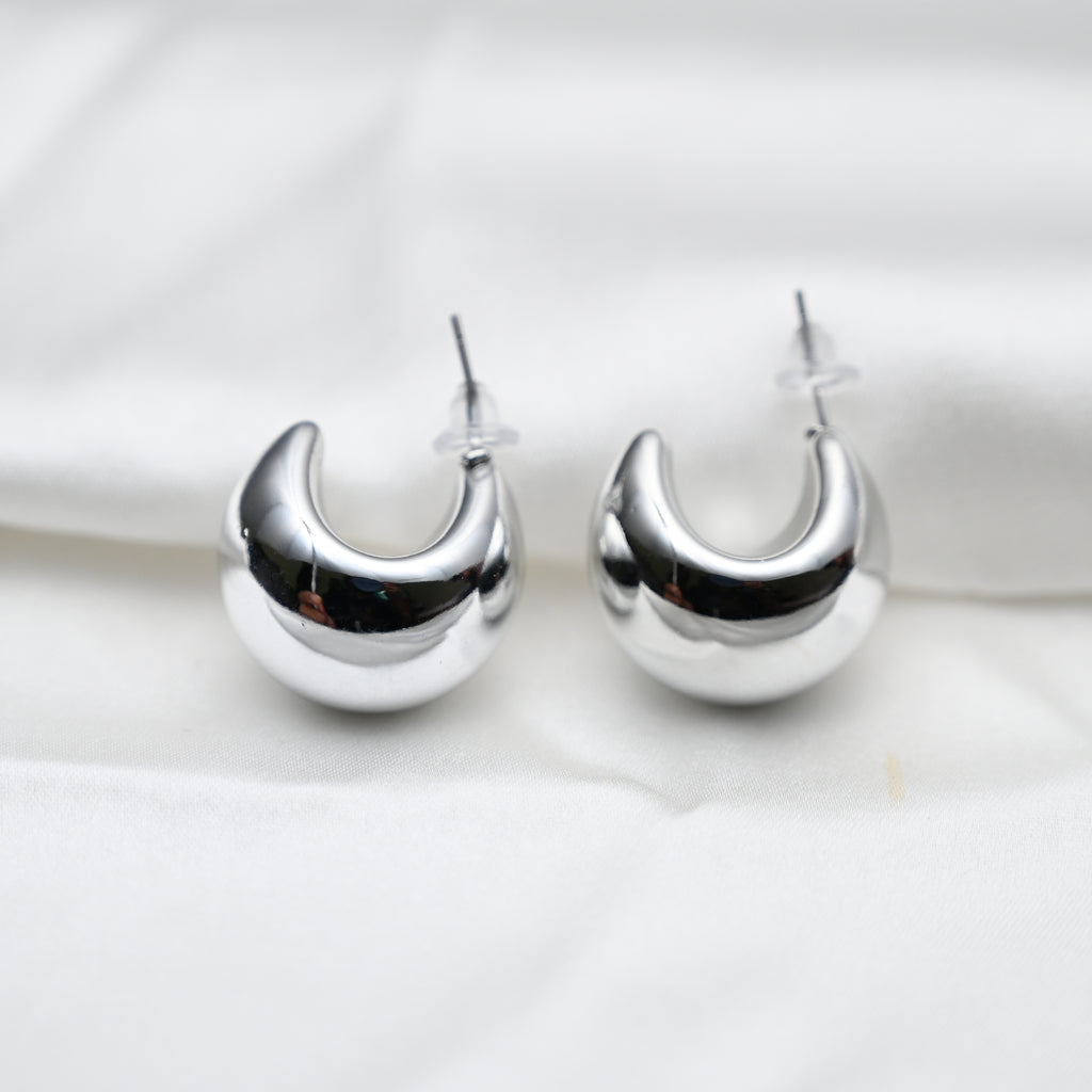 Silver moon earrings