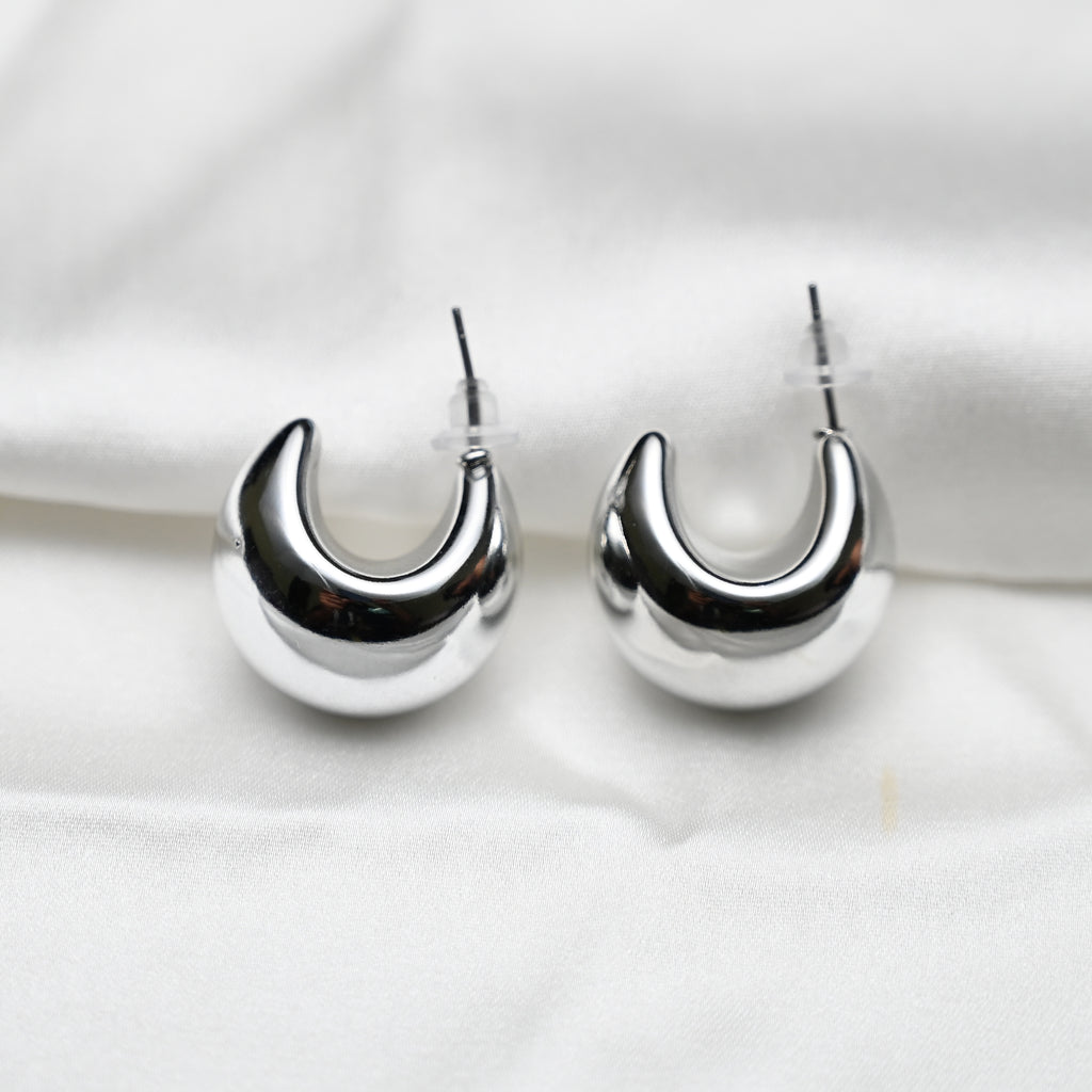 Silver moon earrings