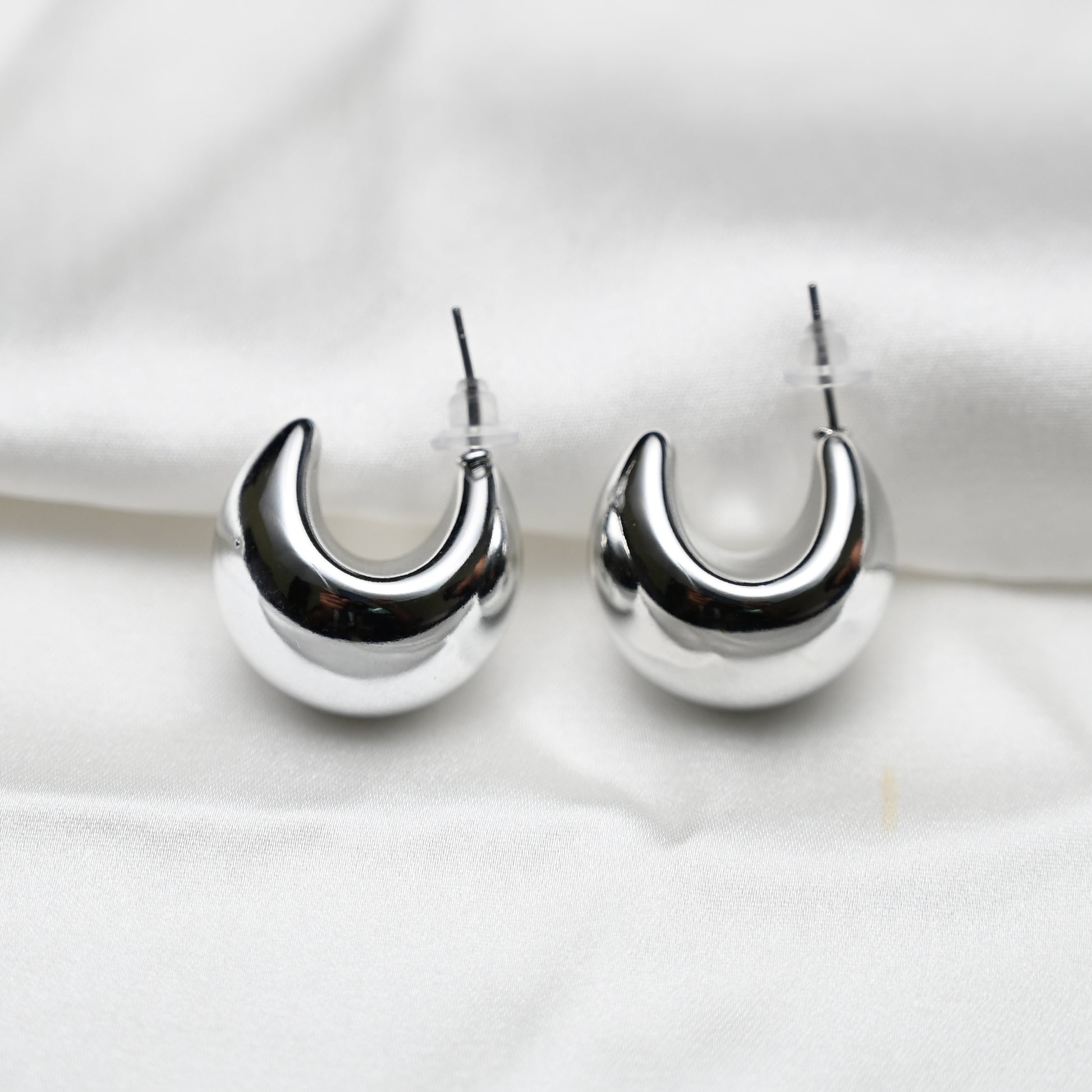 Silver moon earrings
