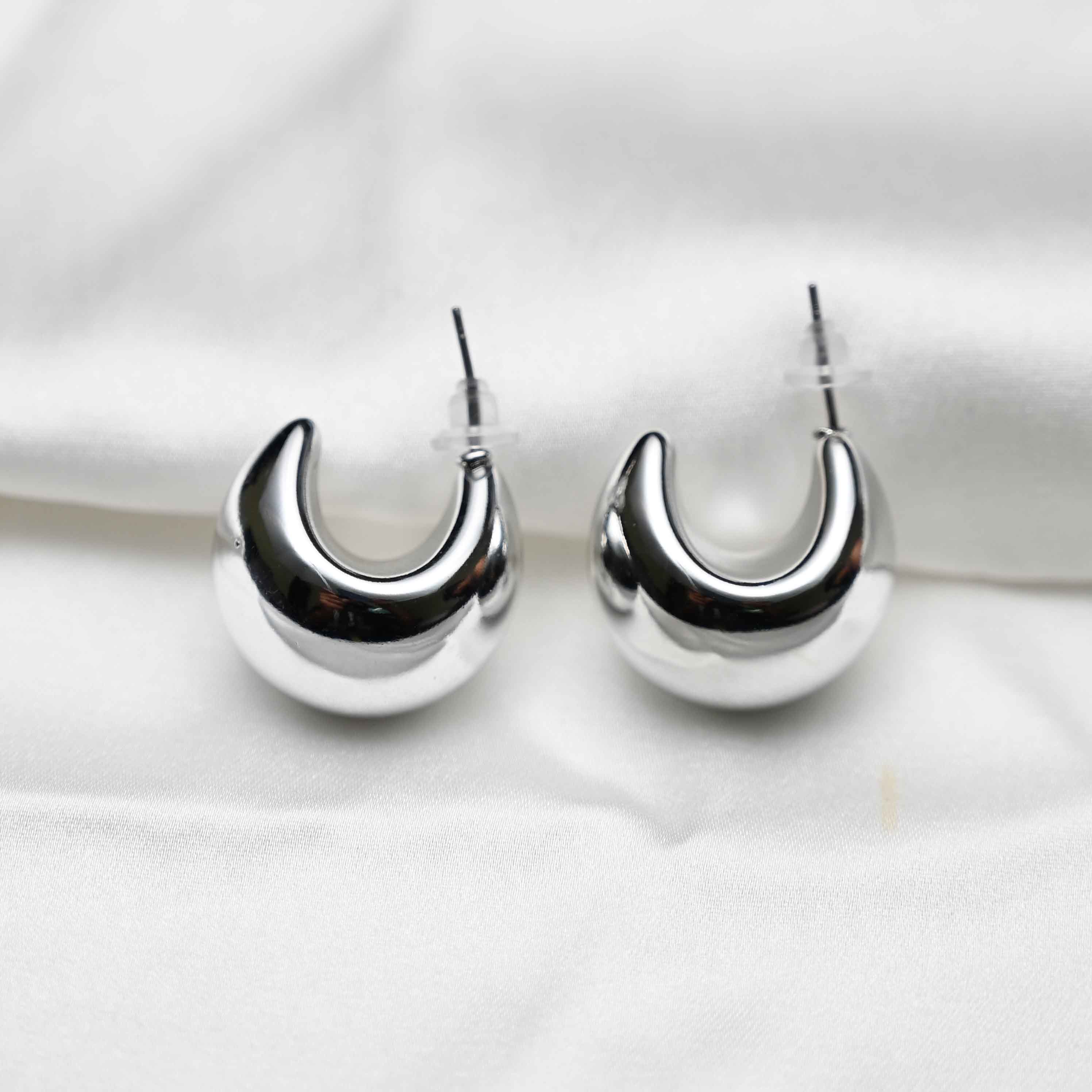 Silver moon earrings