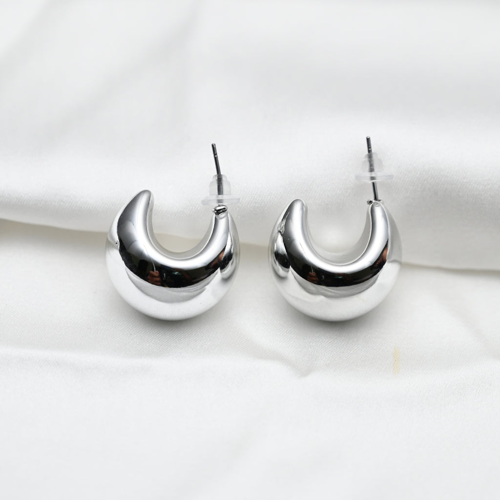 Silver moon earrings