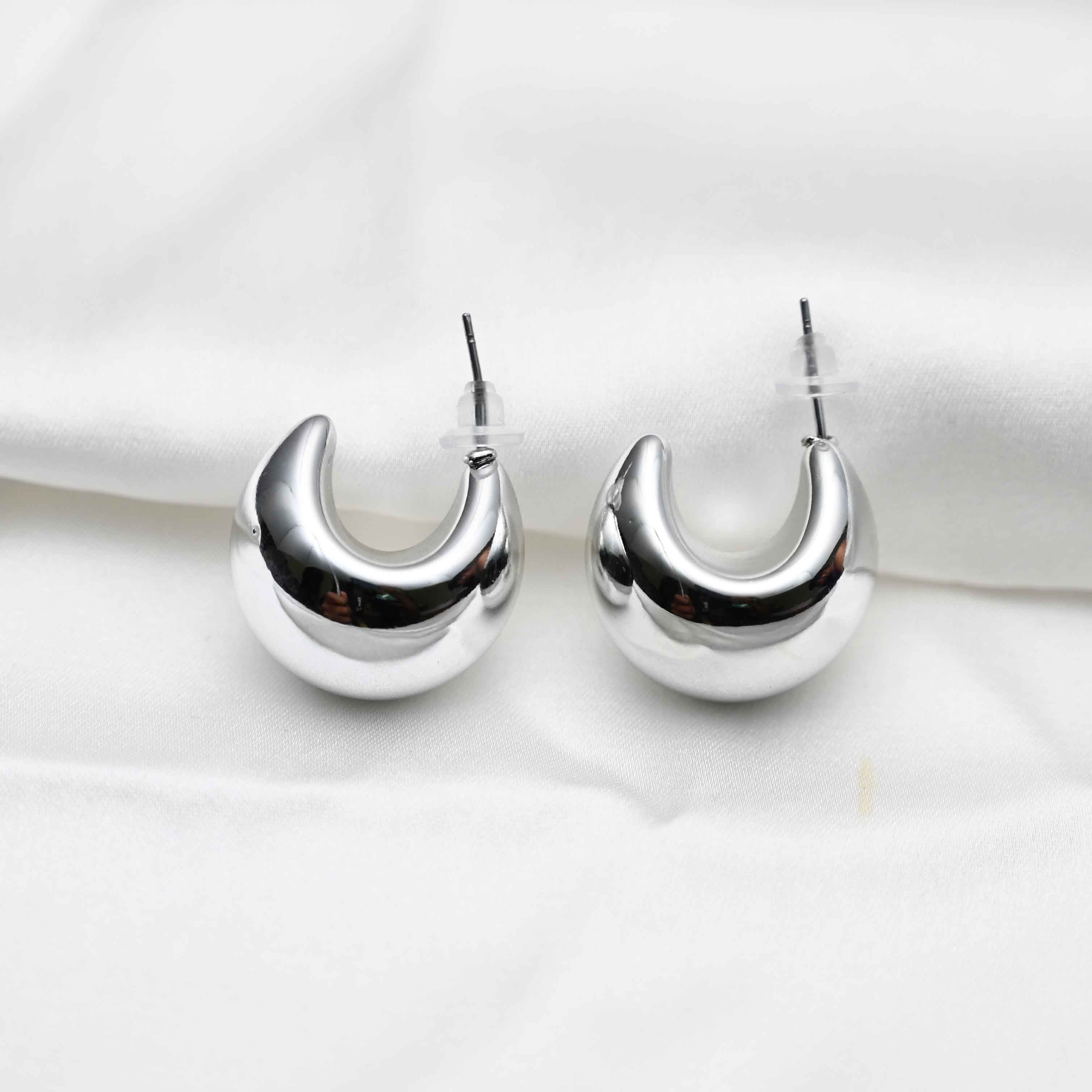 Silver moon earrings
