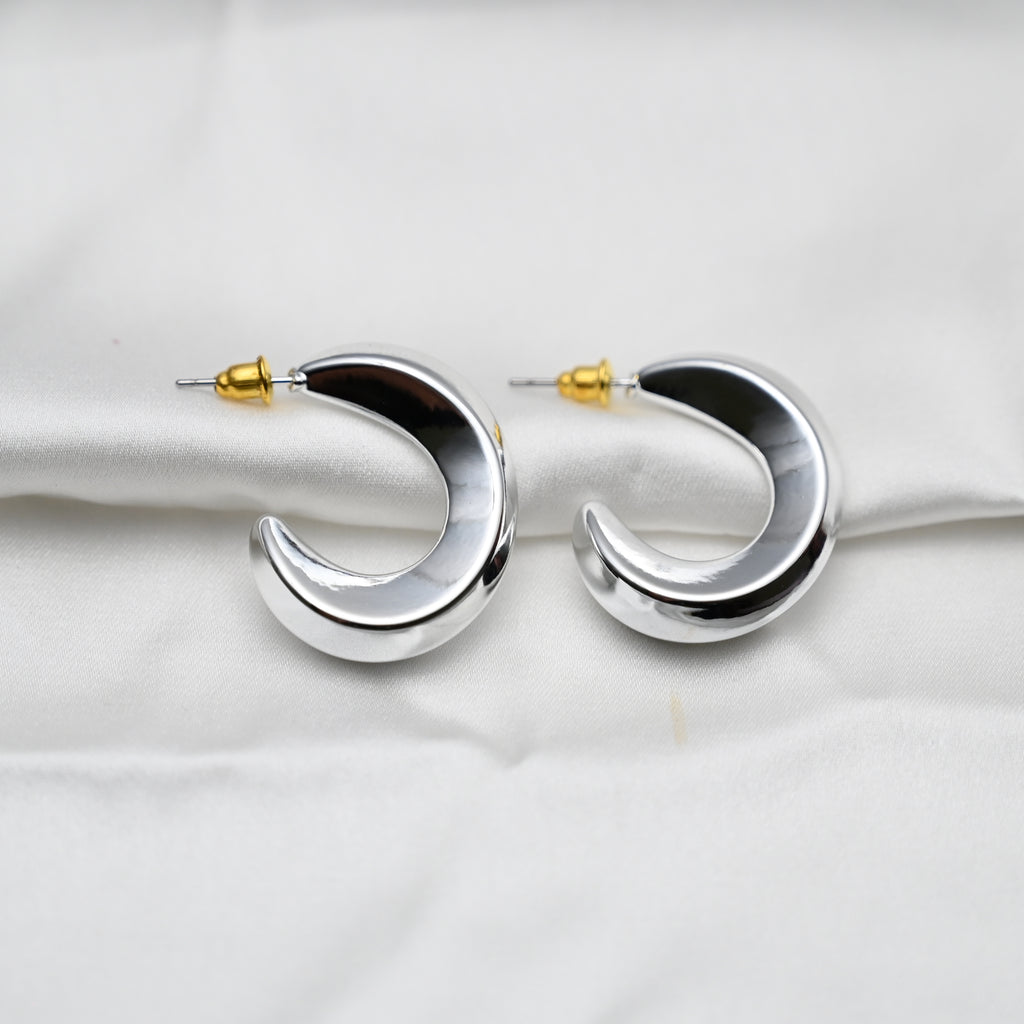 Sleek silver hoop earrings
