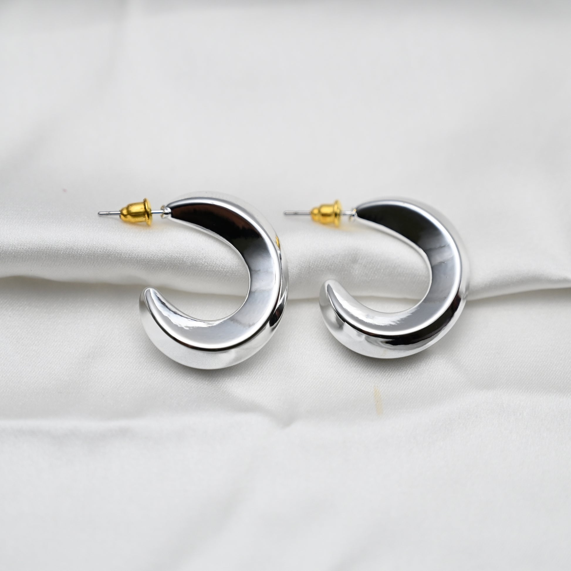 Sleek silver hoop earrings