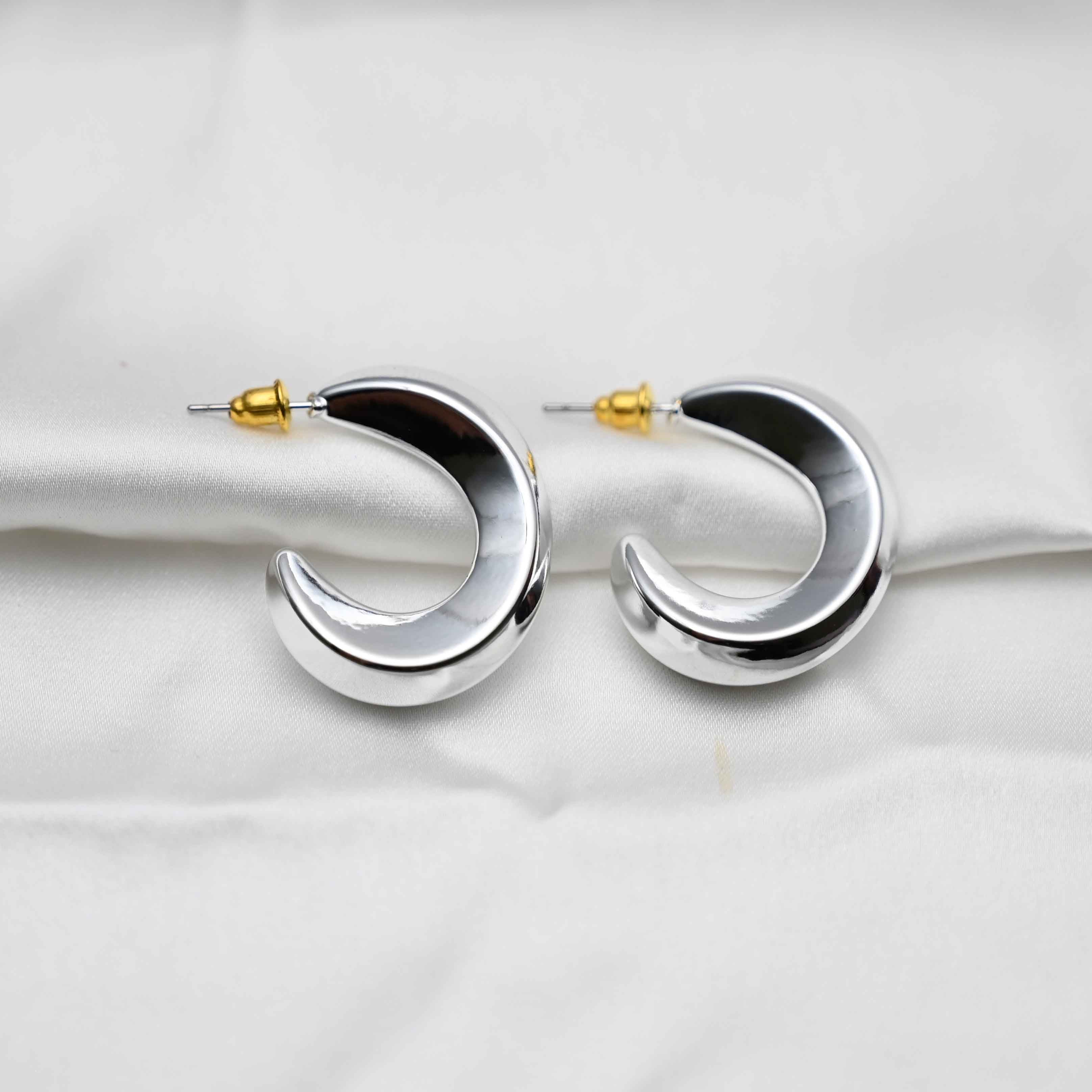 Sleek silver hoop earrings