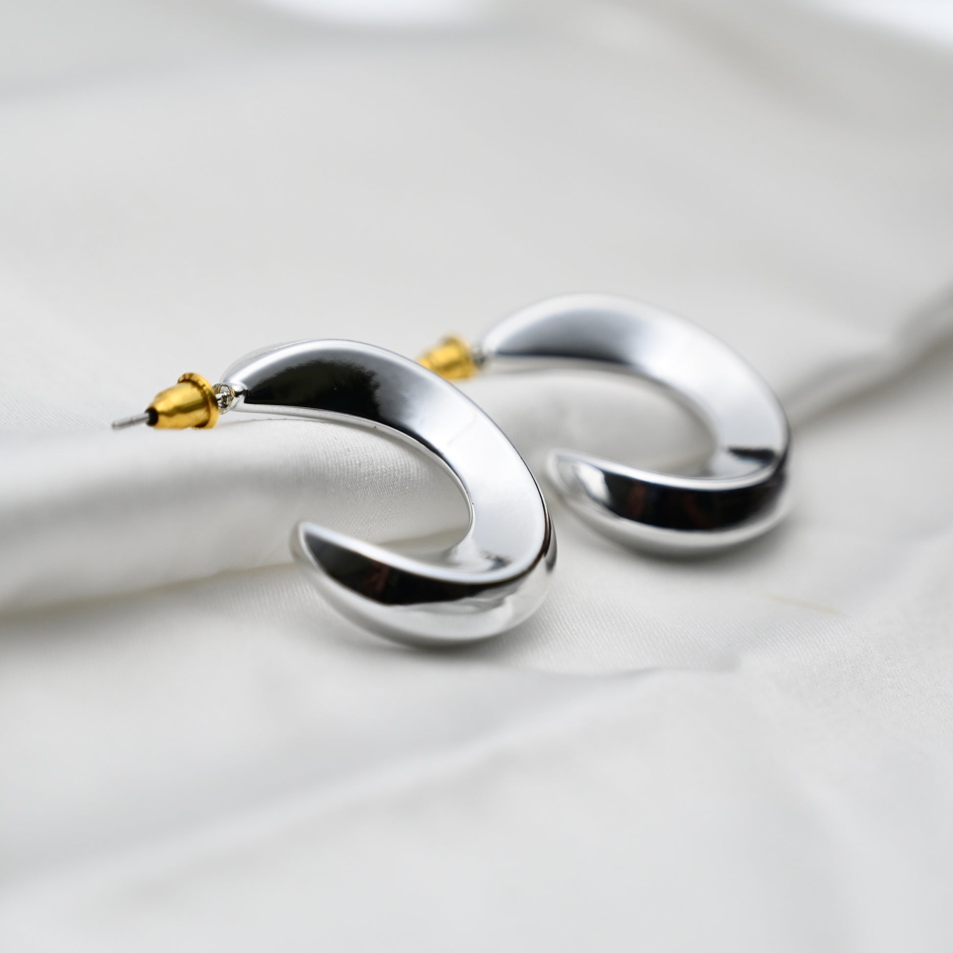 Sleek silver hoop earrings