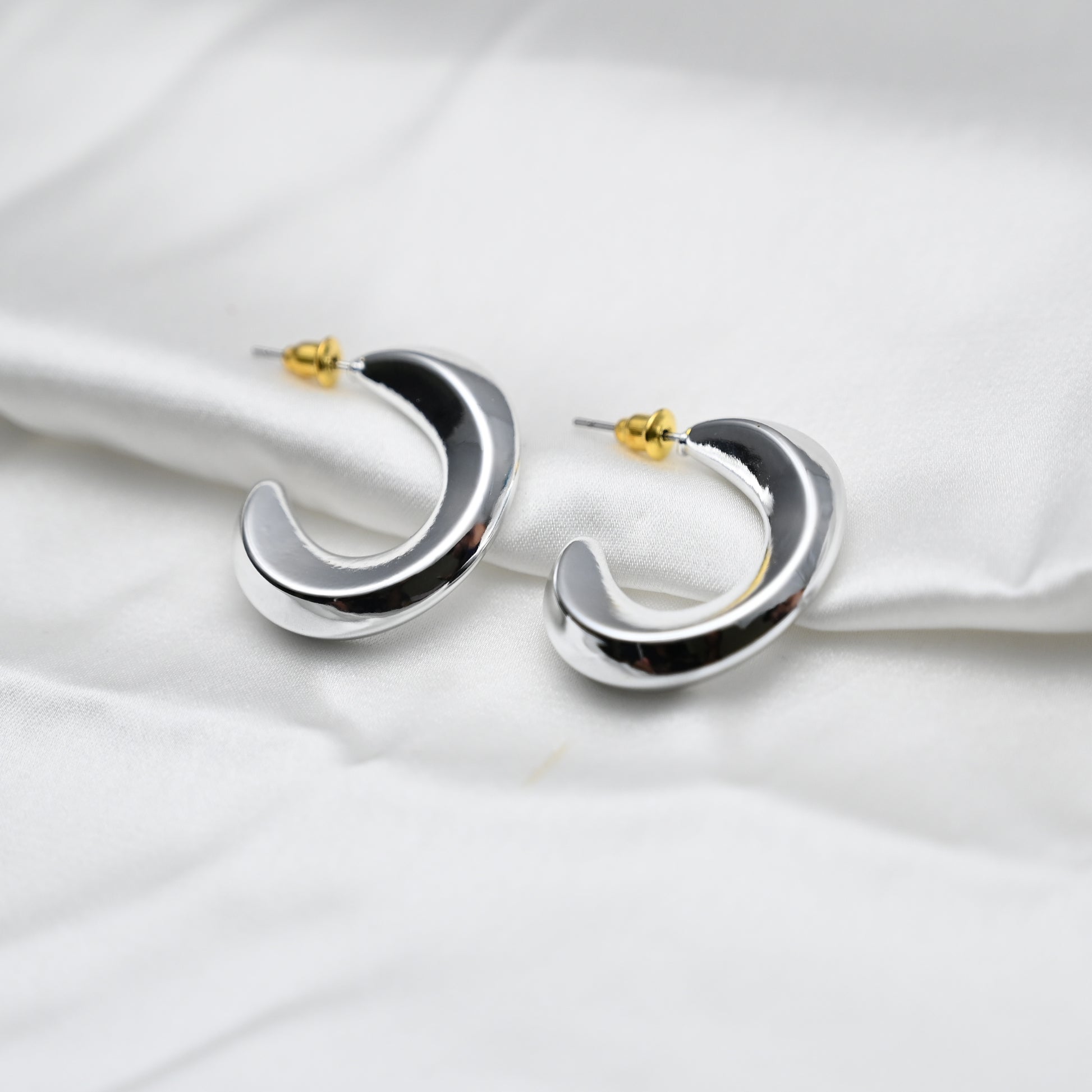 Sleek silver hoop earrings