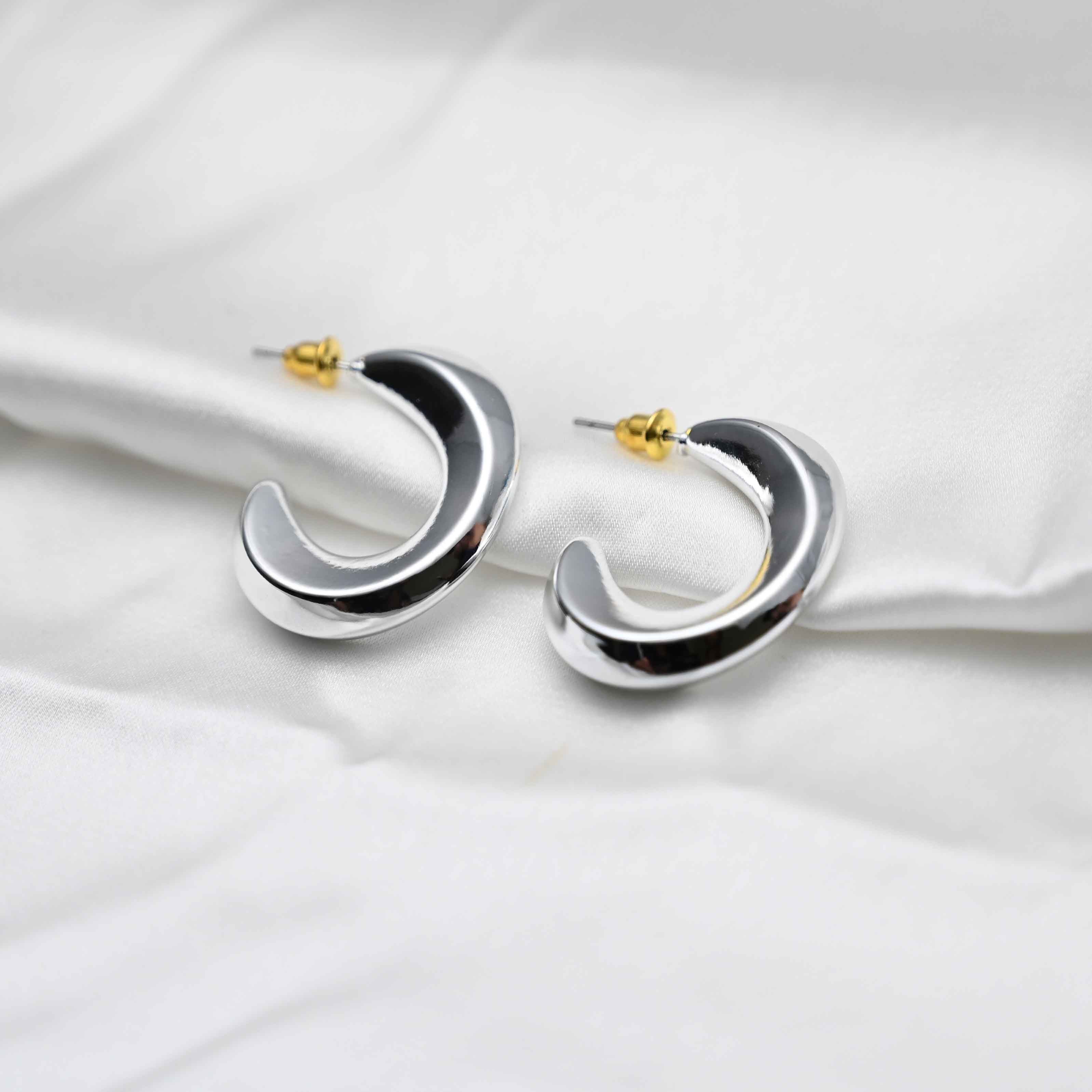 Sleek silver hoop earrings