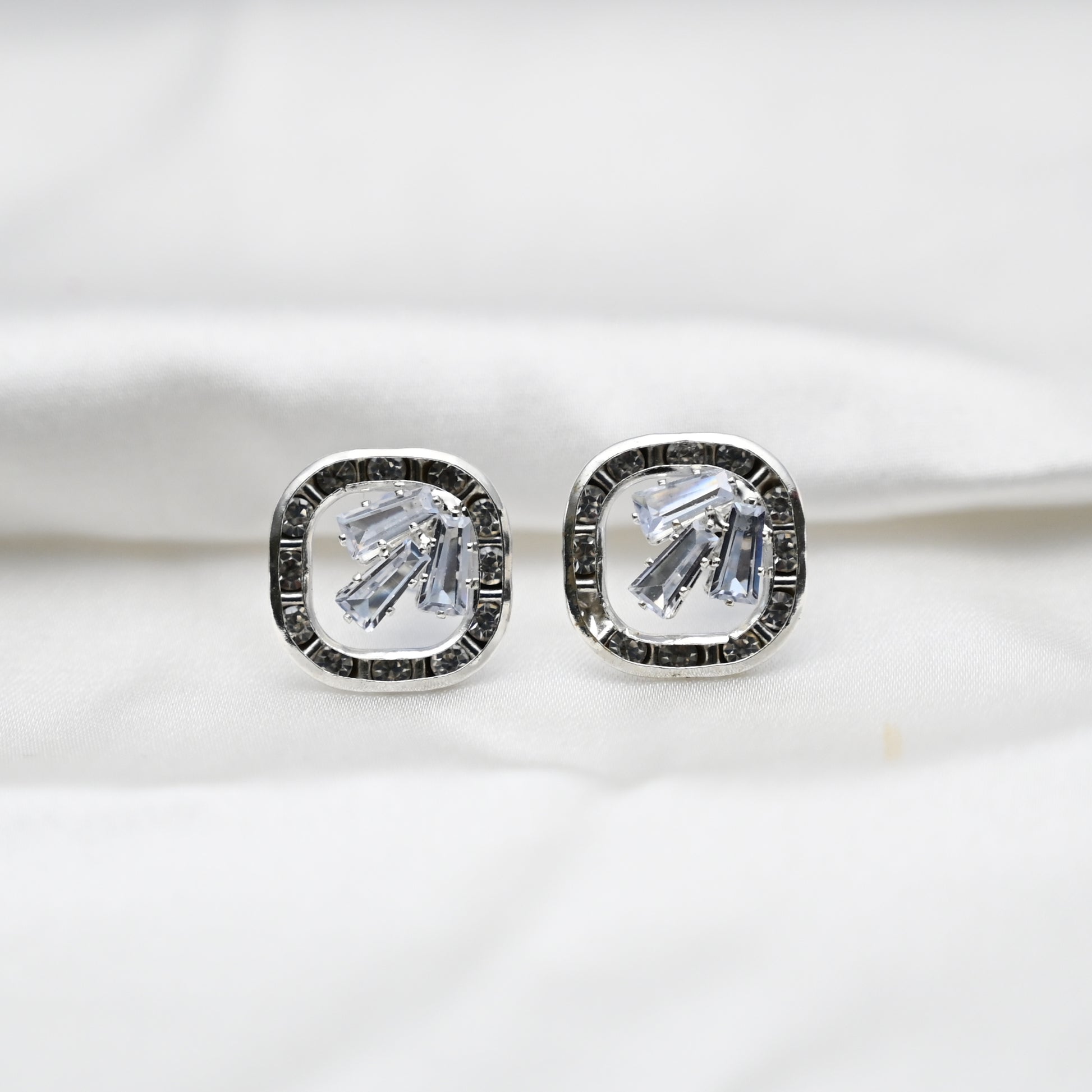 Cubed crystal earrings