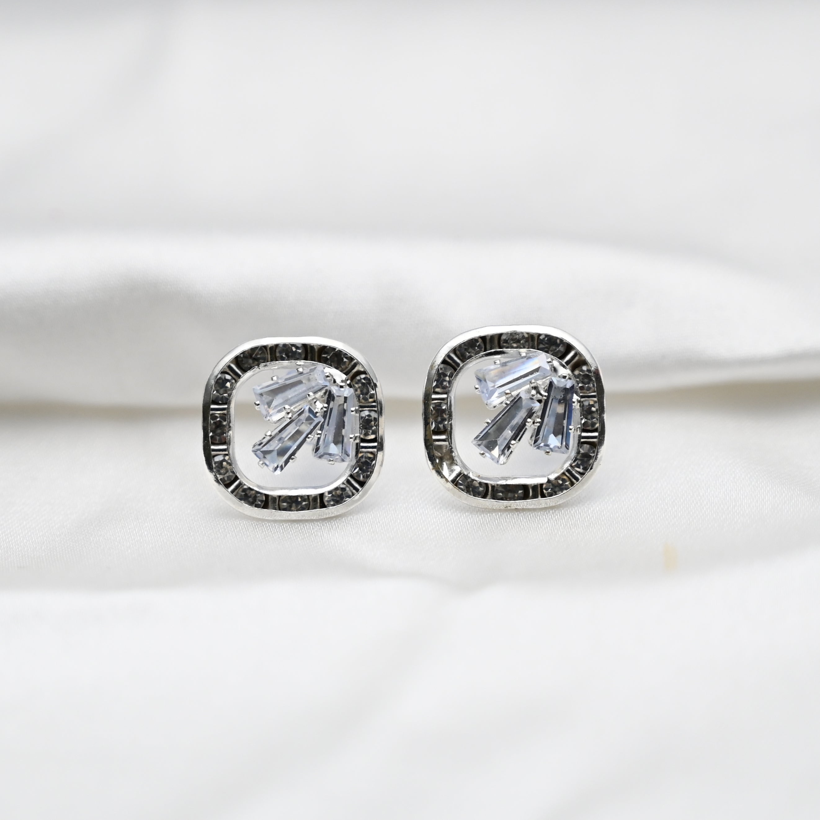 Cubed crystal earrings