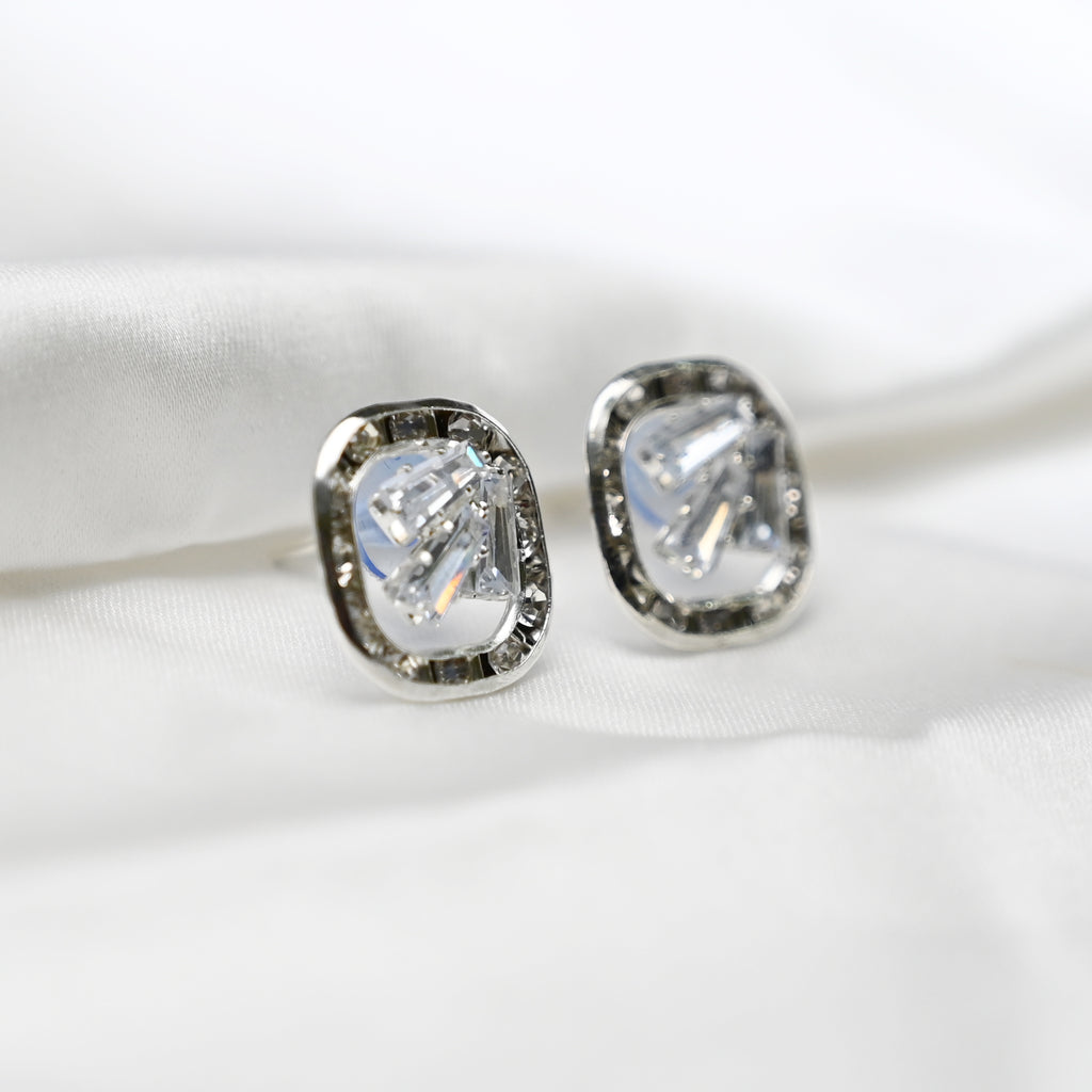 Cubed crystal earrings