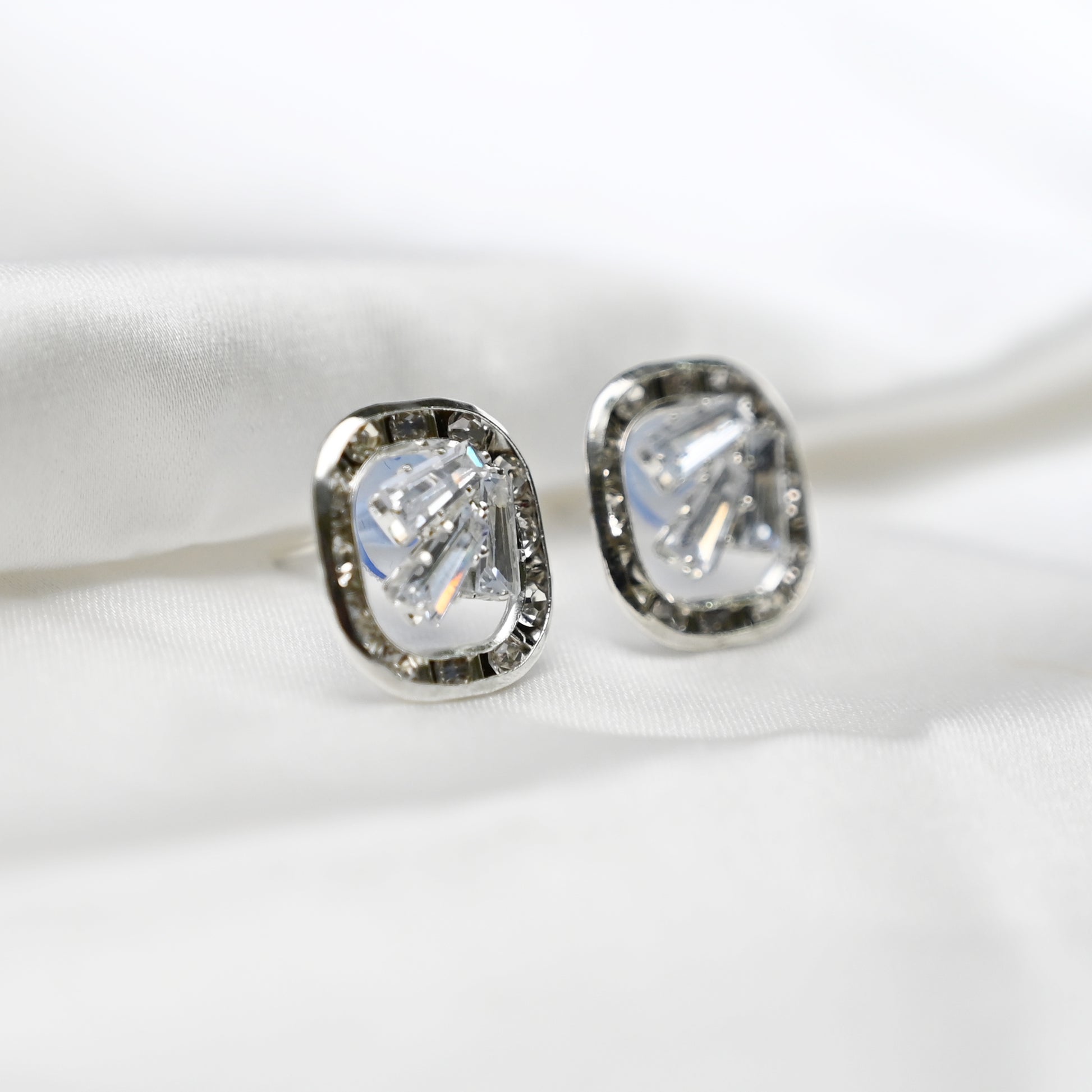 Cubed crystal earrings