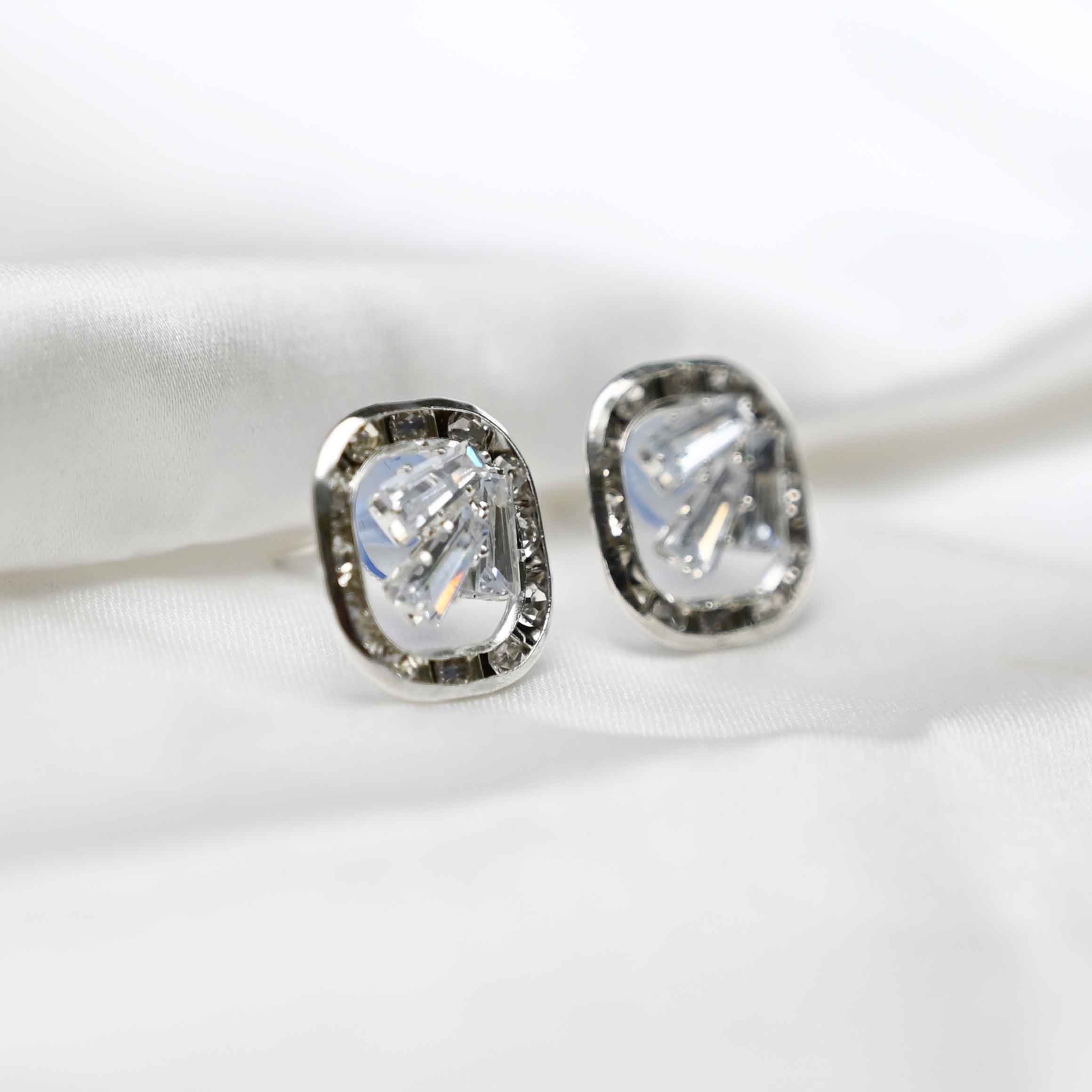 Cubed crystal earrings